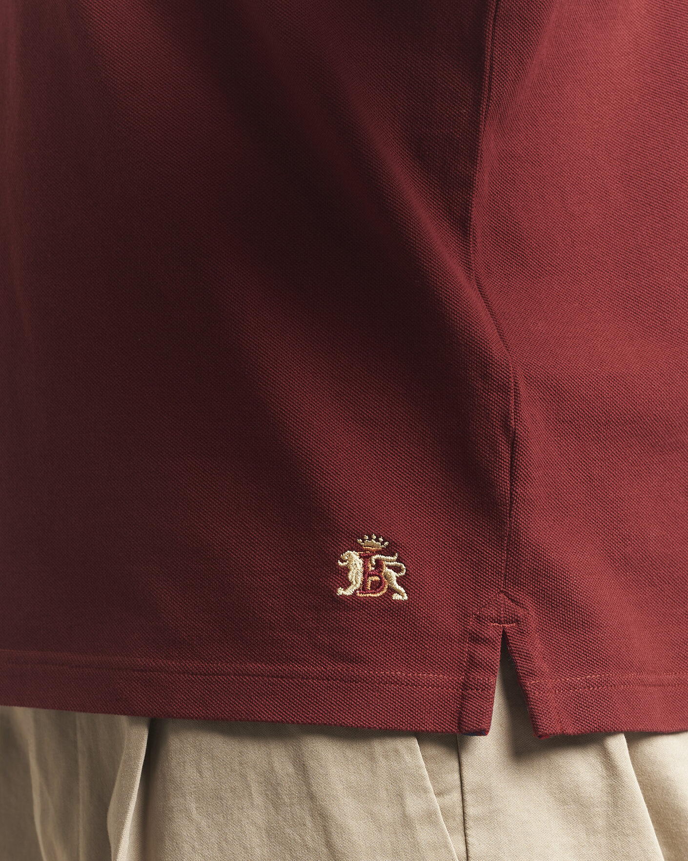 Herre | Polotrøjer | Baracuta | Tartan Placket Piquet Polo Oxblood