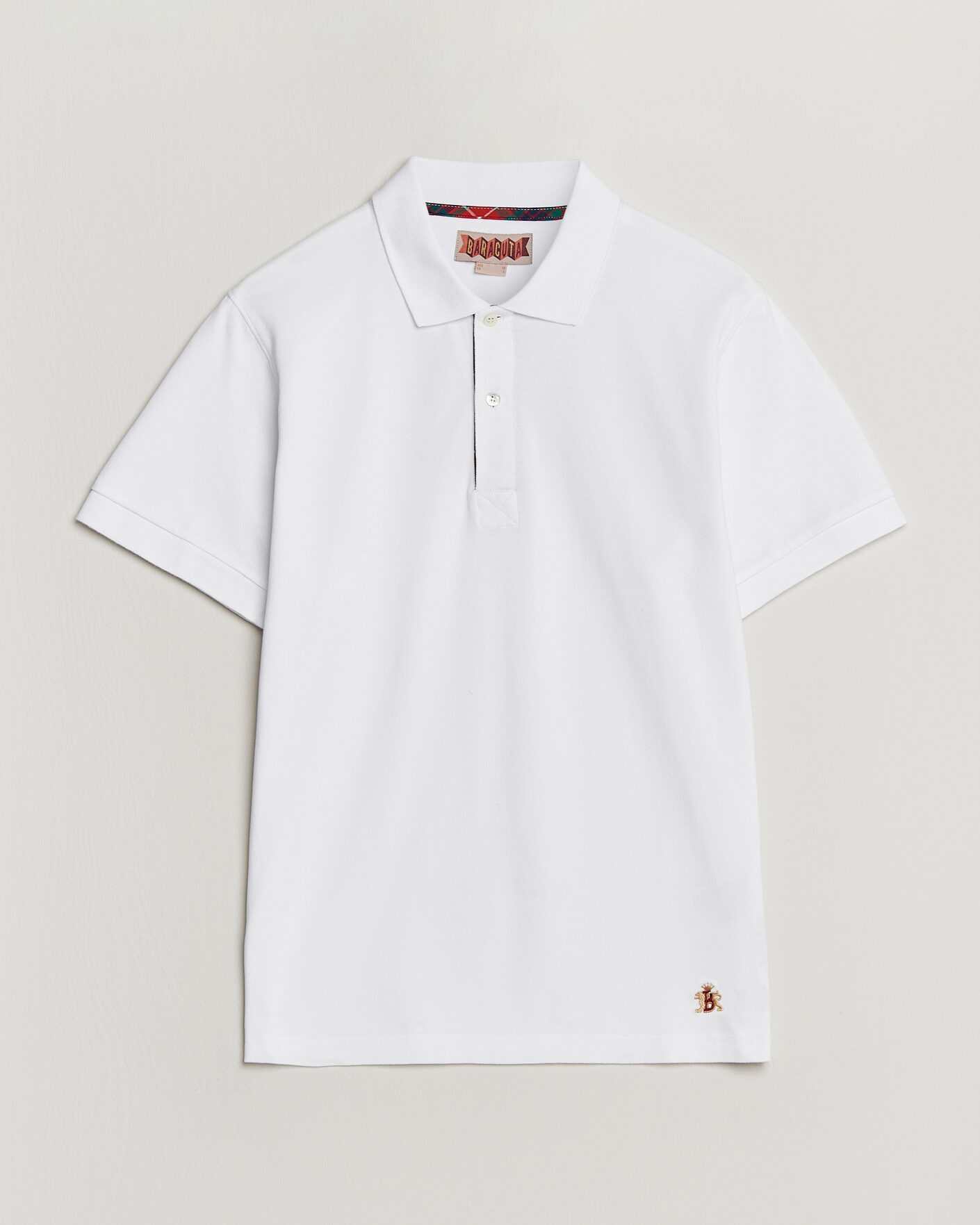 Herre | Polotrøjer | Baracuta | Tartan Placket Piquet Polo Bone White