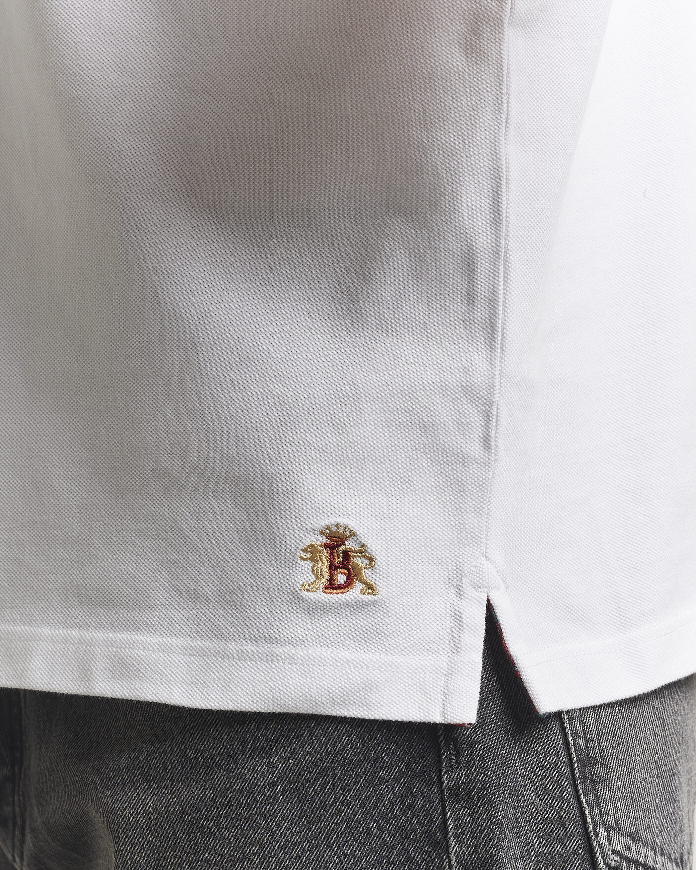 Herre | Polotrøjer | Baracuta | Tartan Placket Piquet Polo Bone White