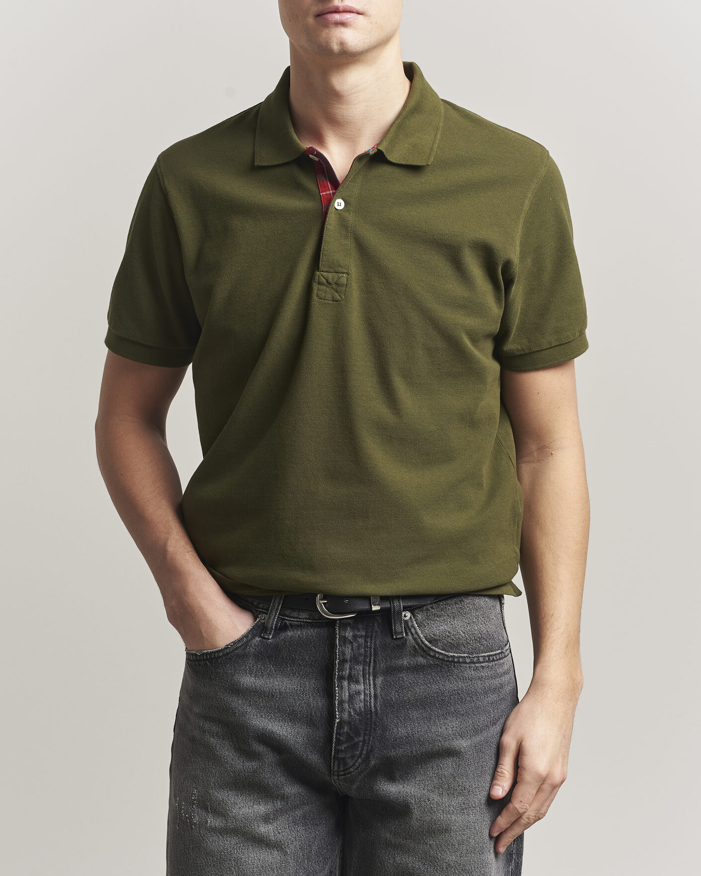 Herre | Polotrøjer | Baracuta | Tartan Placket Piquet Polo Beech