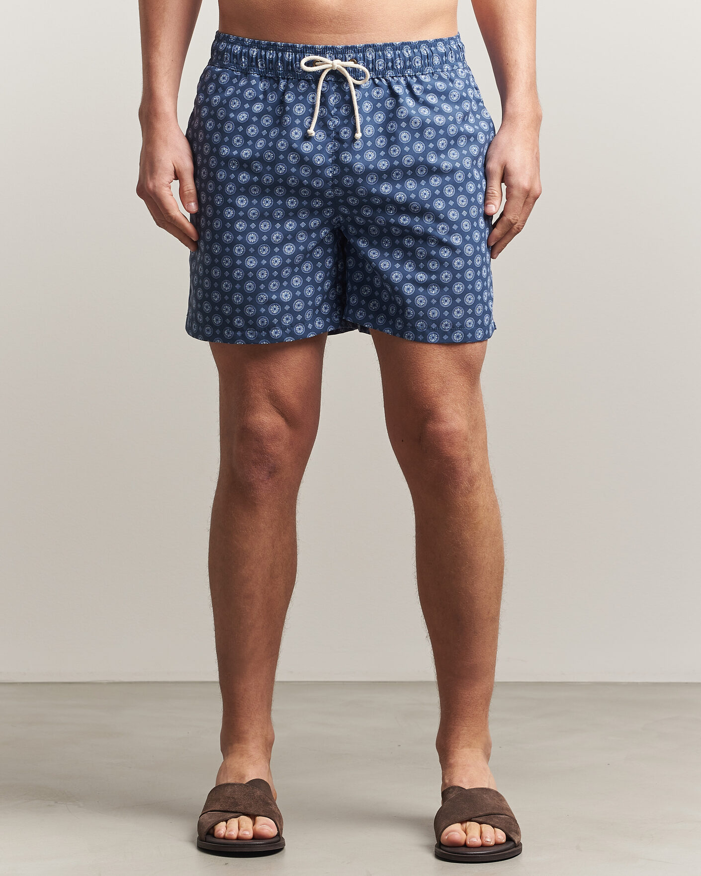 Herre | Badebukser | Ripa Ripa | Printed Swimshorts Dark Blue