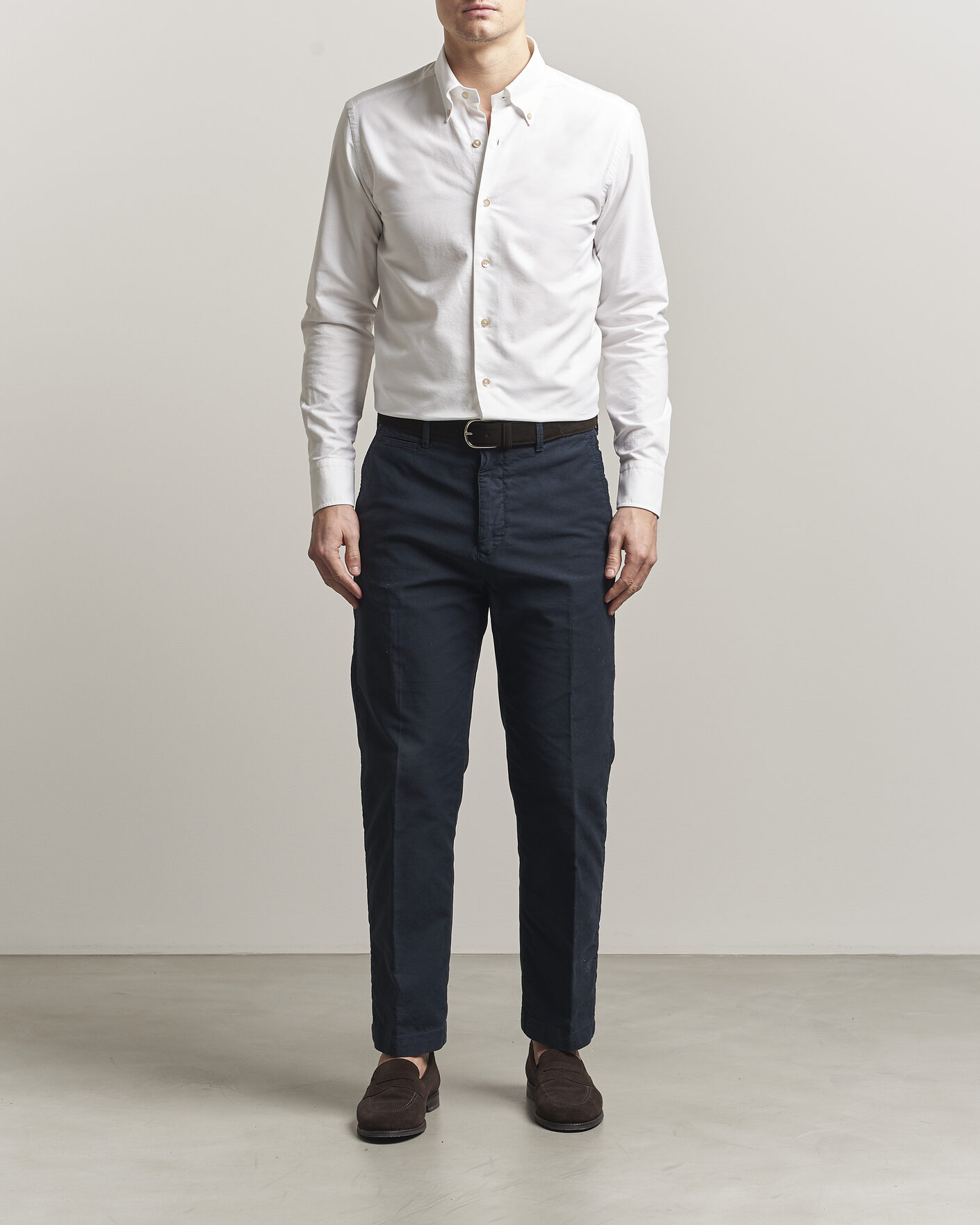 Herre | Skjorter | Grigio | Oxford Button Down Shirt White