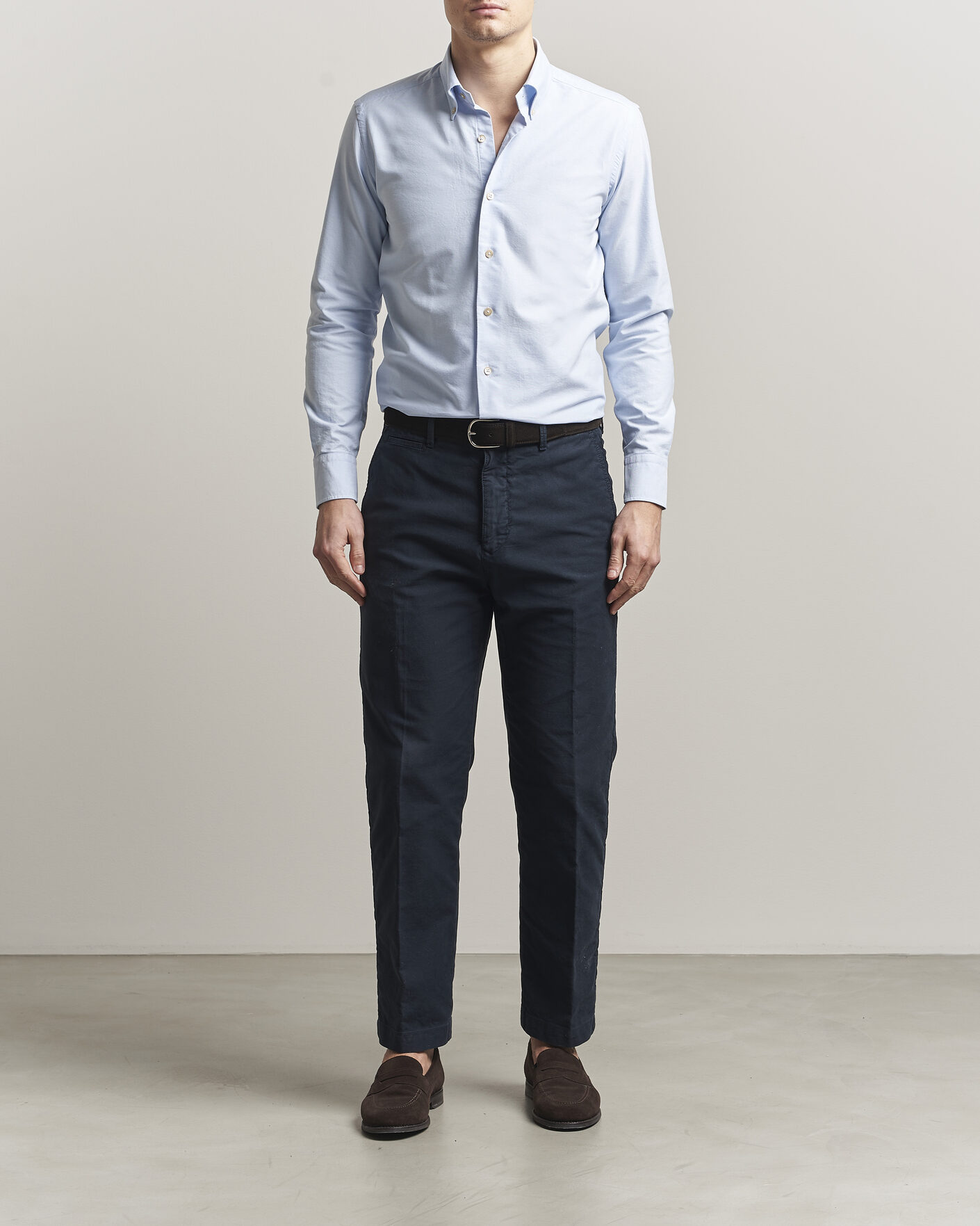 Herre | Skjorter | Grigio | Oxford Button Down Shirt Light Blue