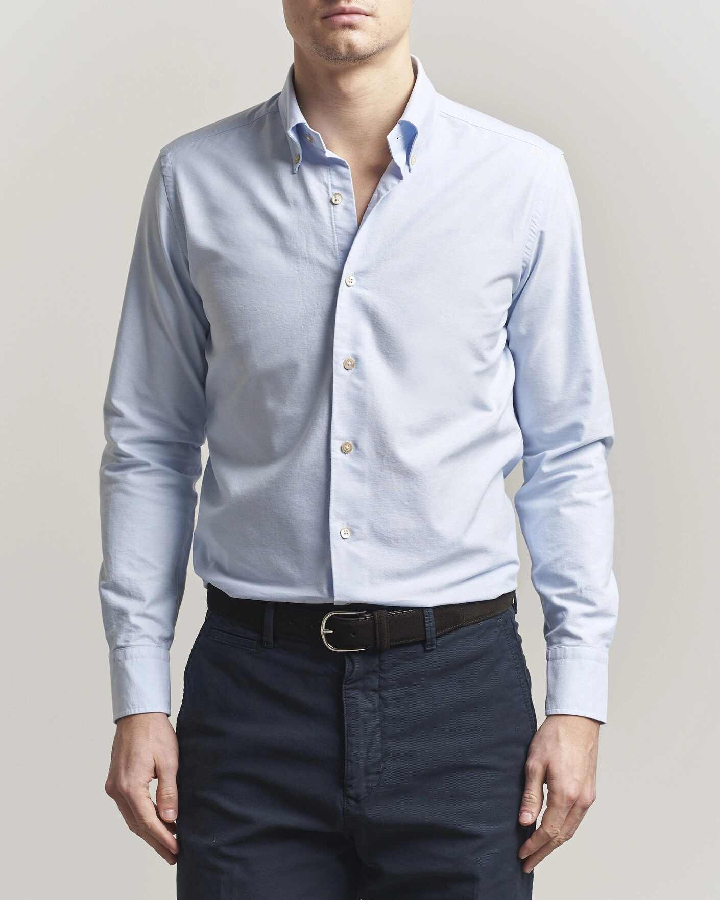Herre | Skjorter | Grigio | Oxford Button Down Shirt Light Blue