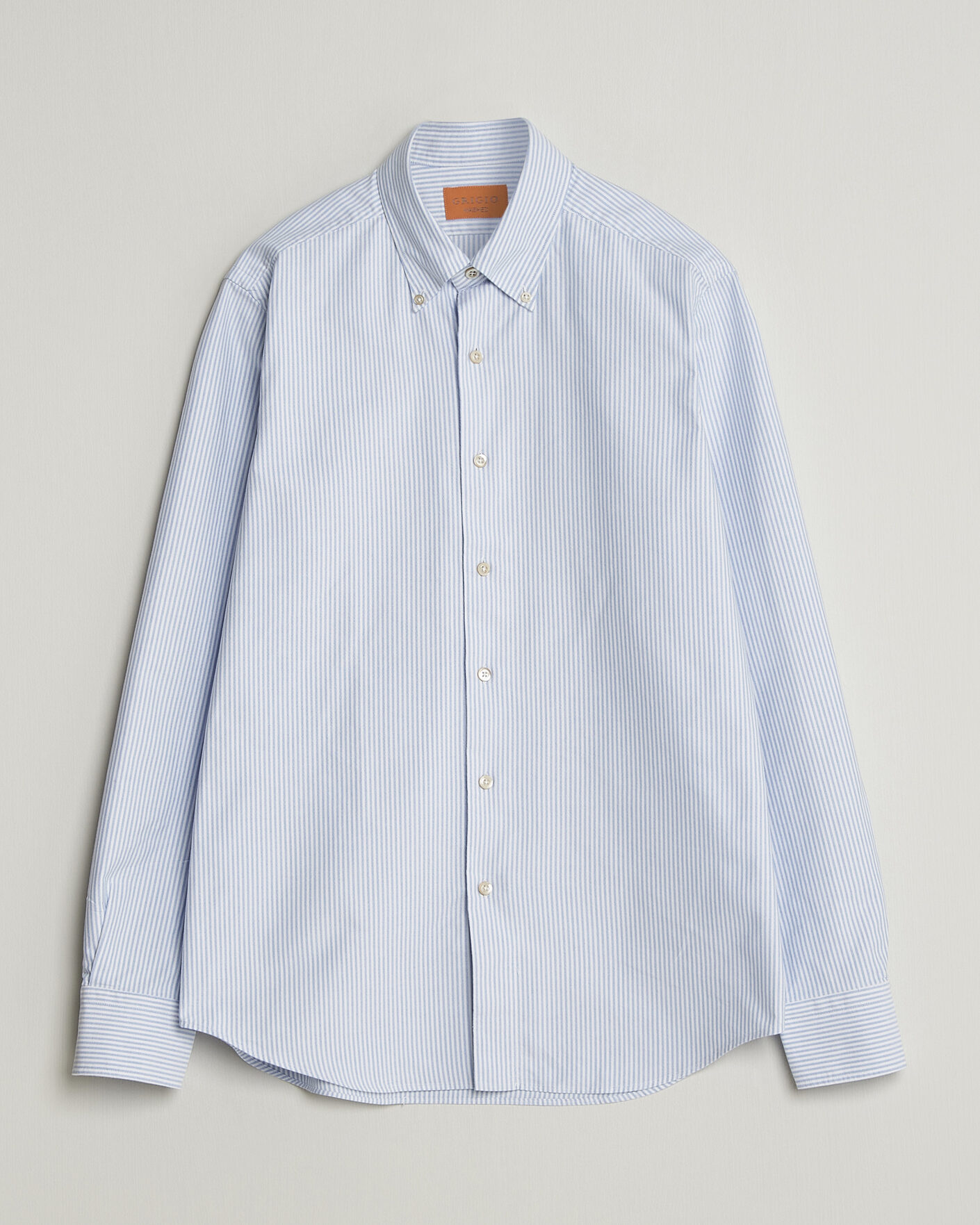 Herre | Skjorter | Grigio | Oxford Button Down Shirt Light Blue Stripe