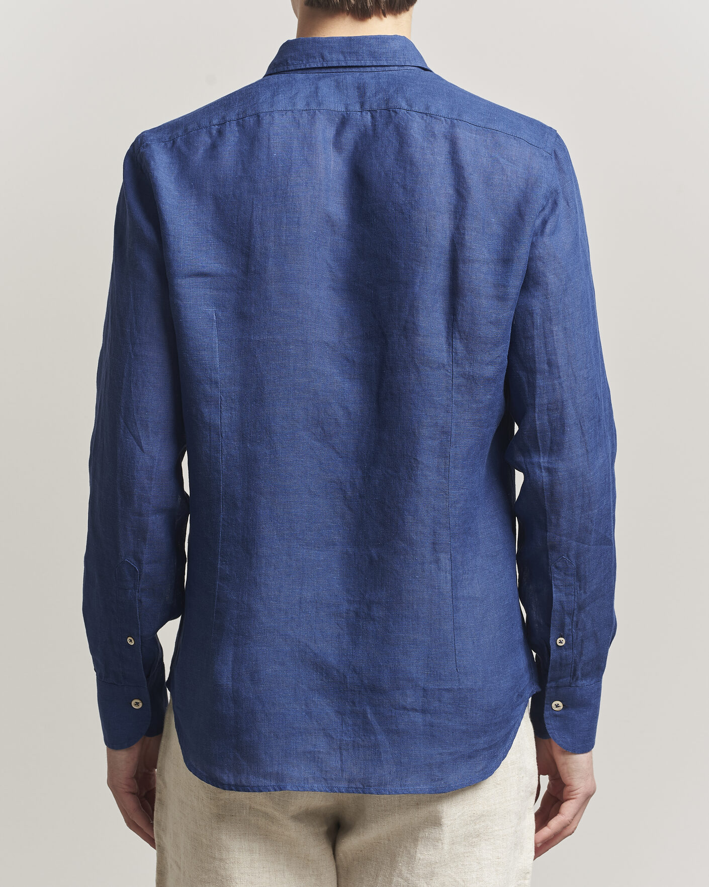Herre | Skjorter | Grigio | Washed Linen Shirt Navy