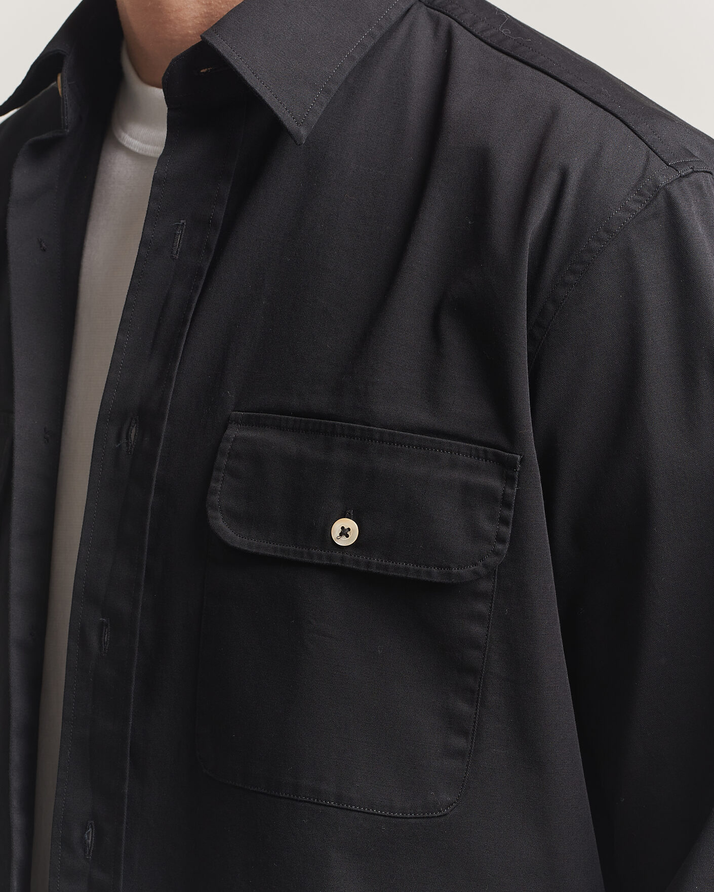 Herre | Skjorter | Grigio | Illinois Cotton Overshirt Black