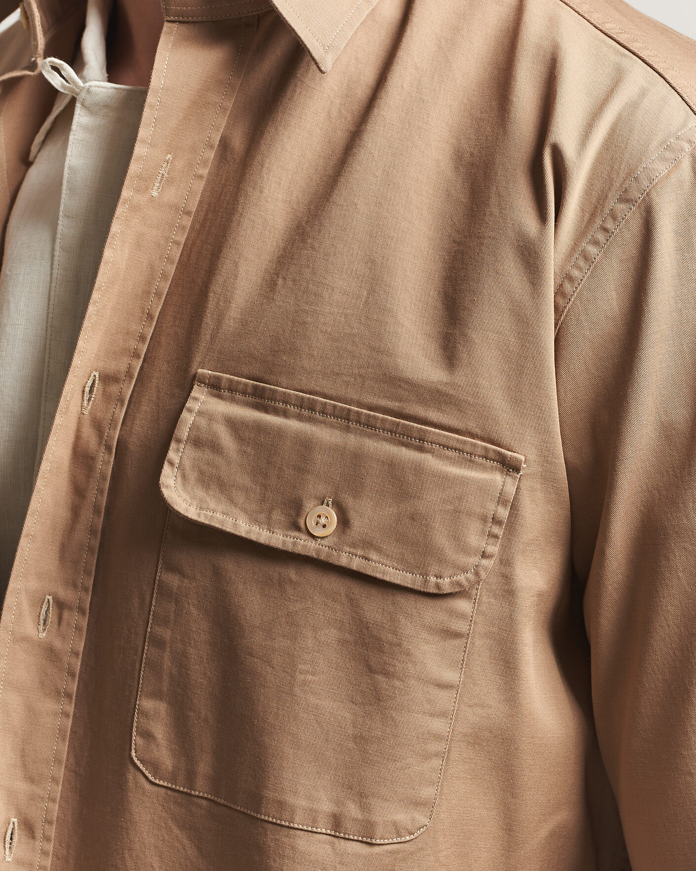 Herre | Skjorter | Grigio | Illinois Cotton Overshirt Khaki