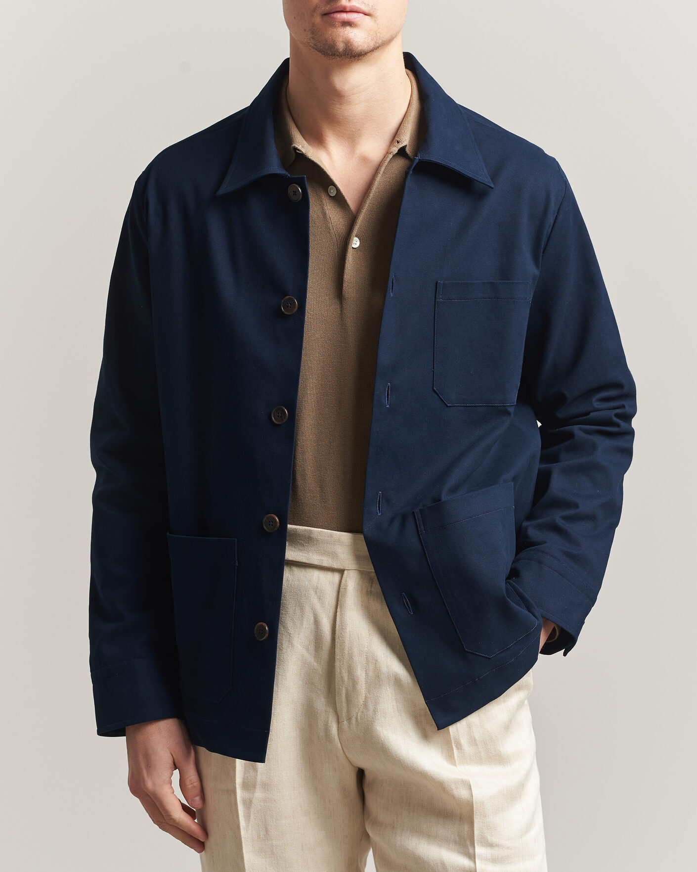 Herre | Jakker | Grigio | Cotton Chore Jacket Navy