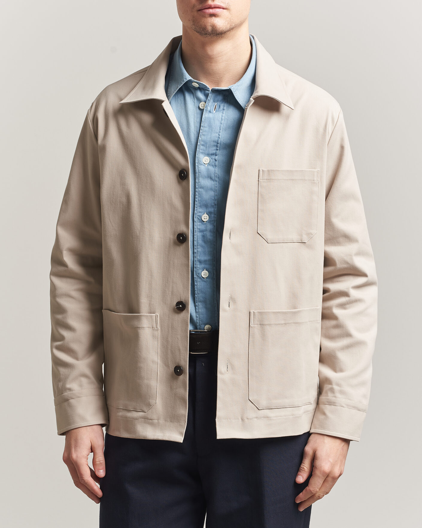 Herre | Jakker | Grigio | Cotton Chore Jacket Beige