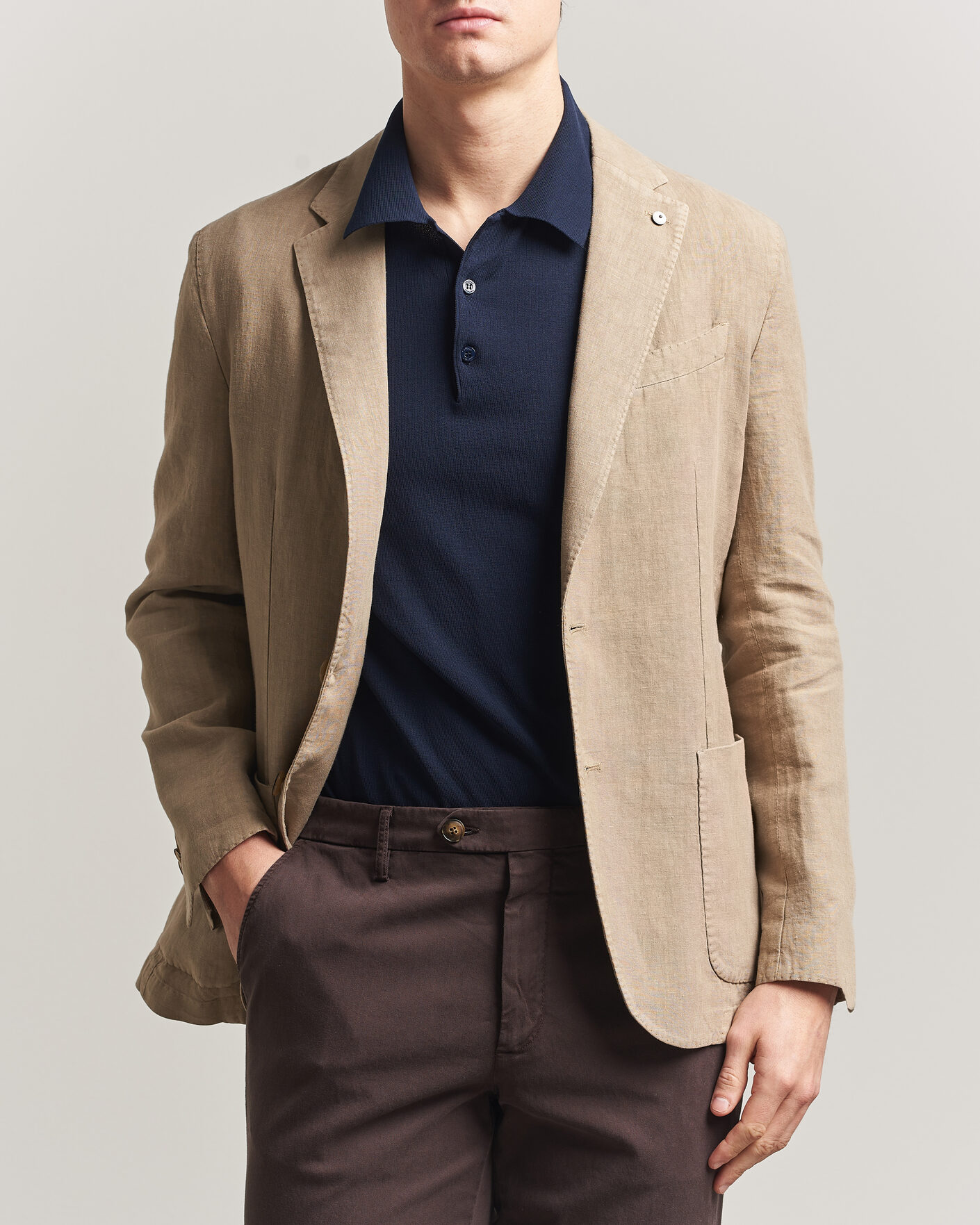 Herre | Blazere & jakker | L.B.M. 1911 | Jack Regular Fit Linen Blazer Taupe