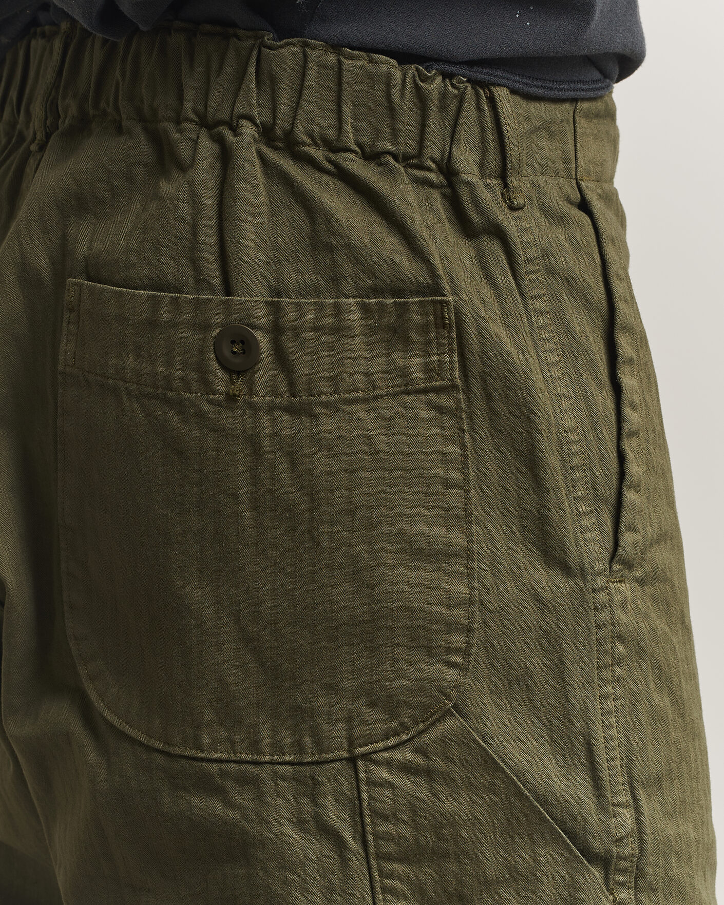 Herre | Bukser | orSlow | Wide Fit French Work Pants Army Green