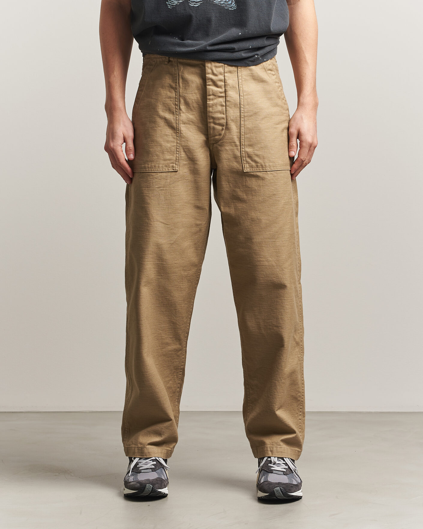 Herre | Bukser | orSlow | Regular Fit Original Sateen Fatigue Pants Sand Beige