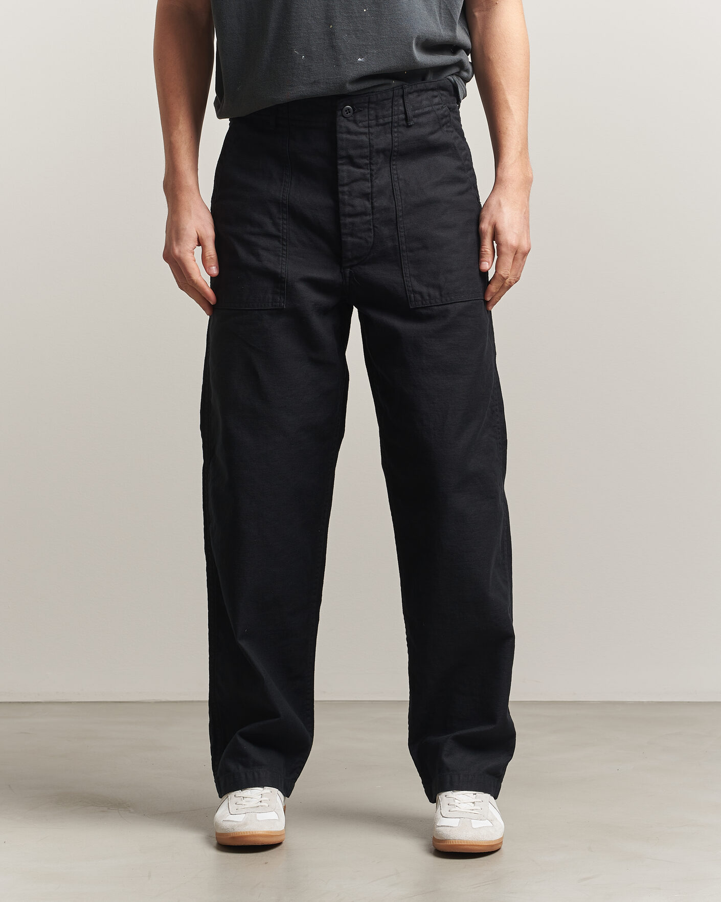 Herre | Bukser | orSlow | Regular Fit Original Sateen Fatigue Pants Black