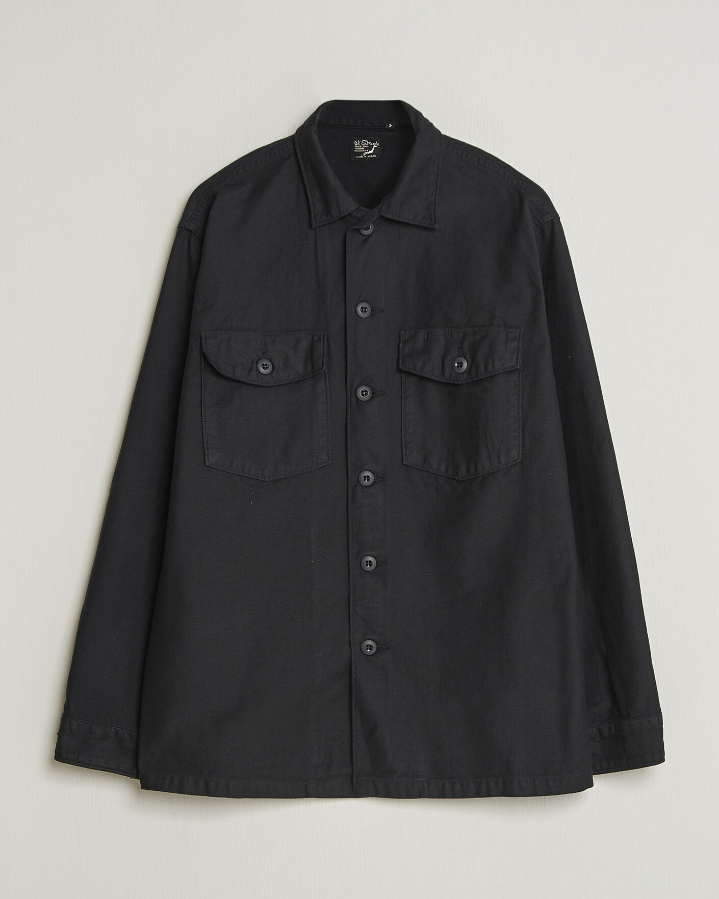 Herre | Skjorter | orSlow | Cotton Sateen US Army Overshirt Black