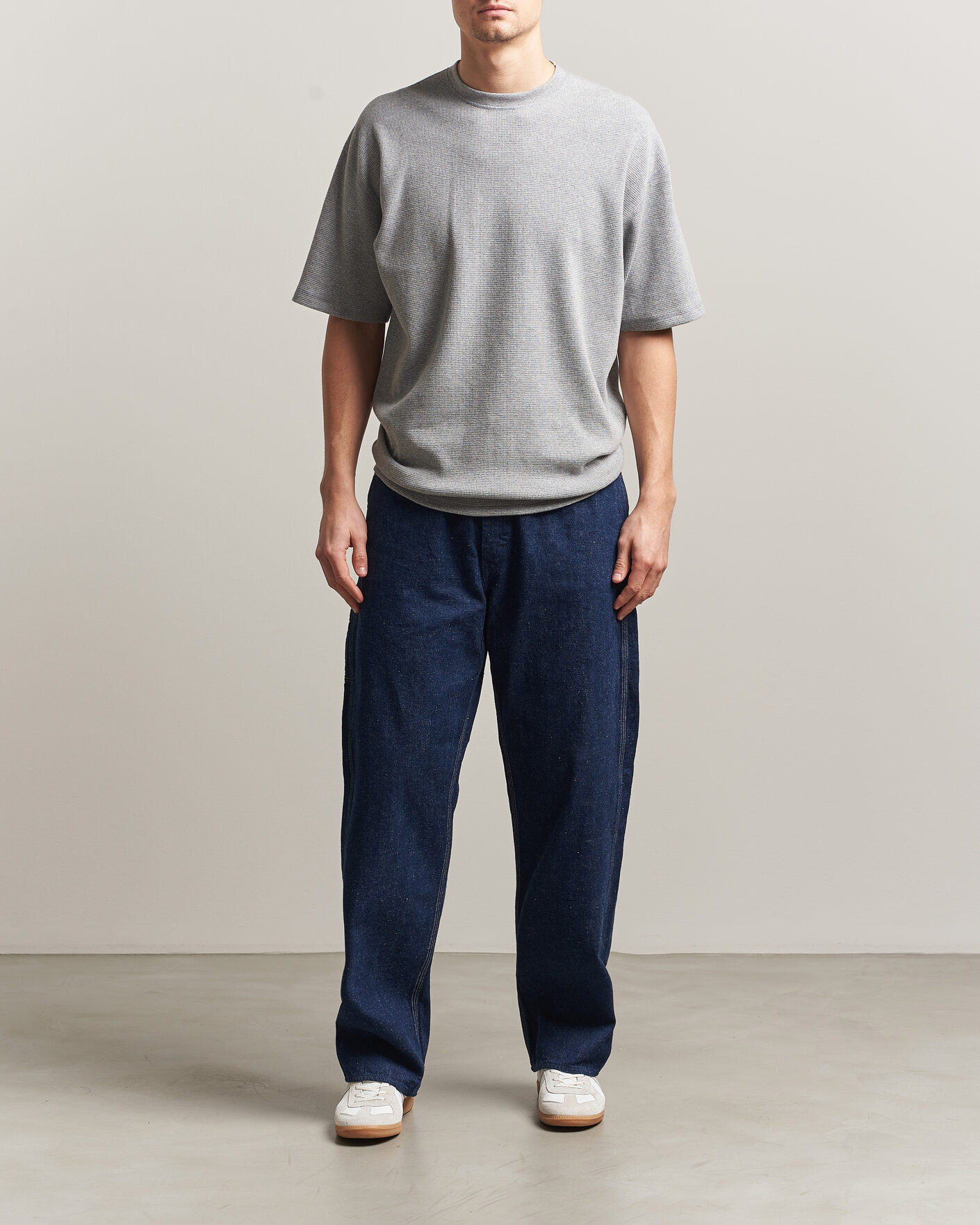 Herre | T-Shirts | orSlow | Waffle Cotton T-Shirt Heather Gray