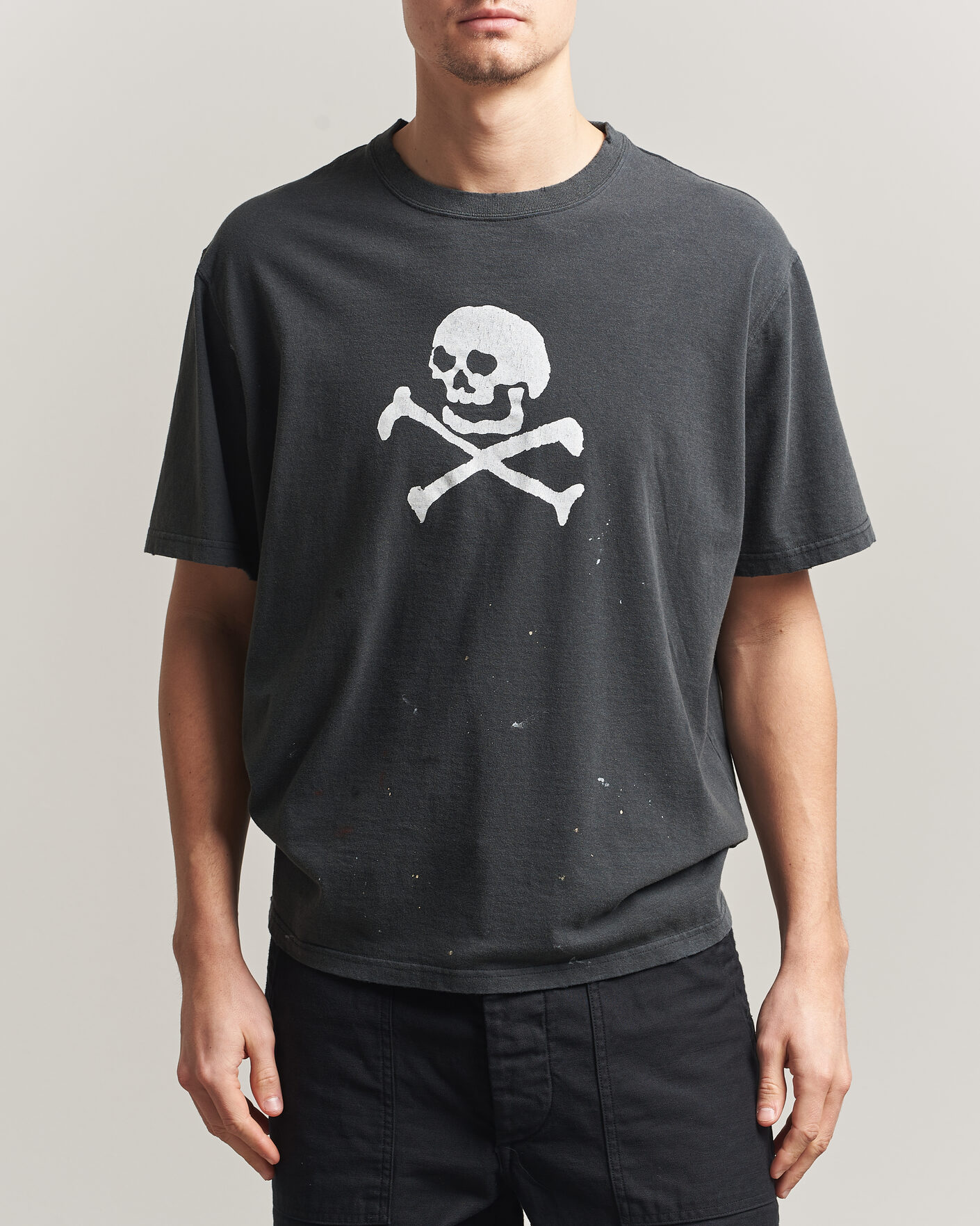 Herre | T-Shirts | orSlow | Vintage Skull Print T-Shirt Black