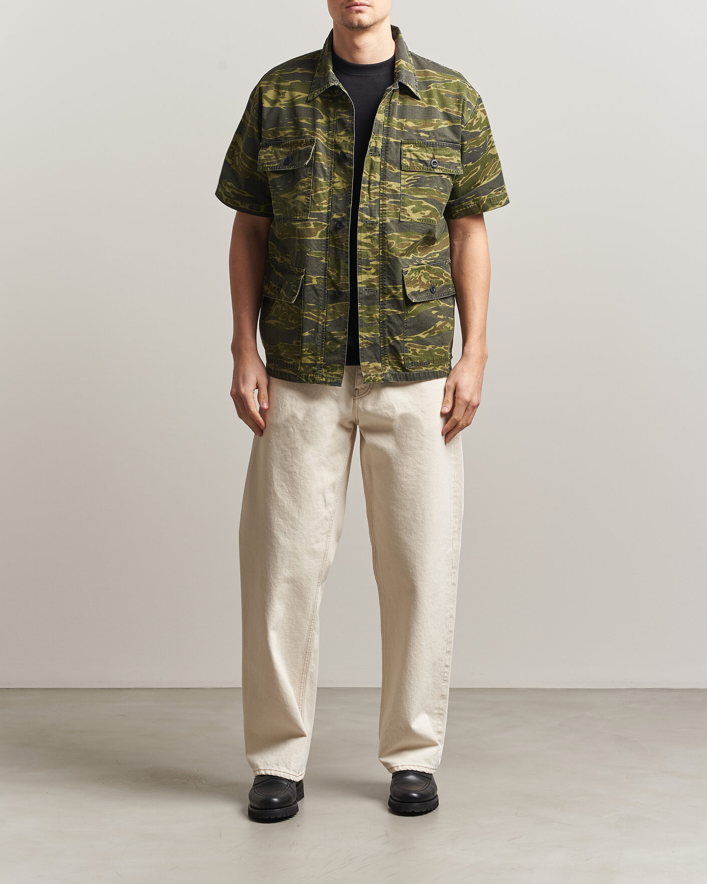 Herre | Skjorter | orSlow | Short Sleeve Utility Shirt Tiger Camo