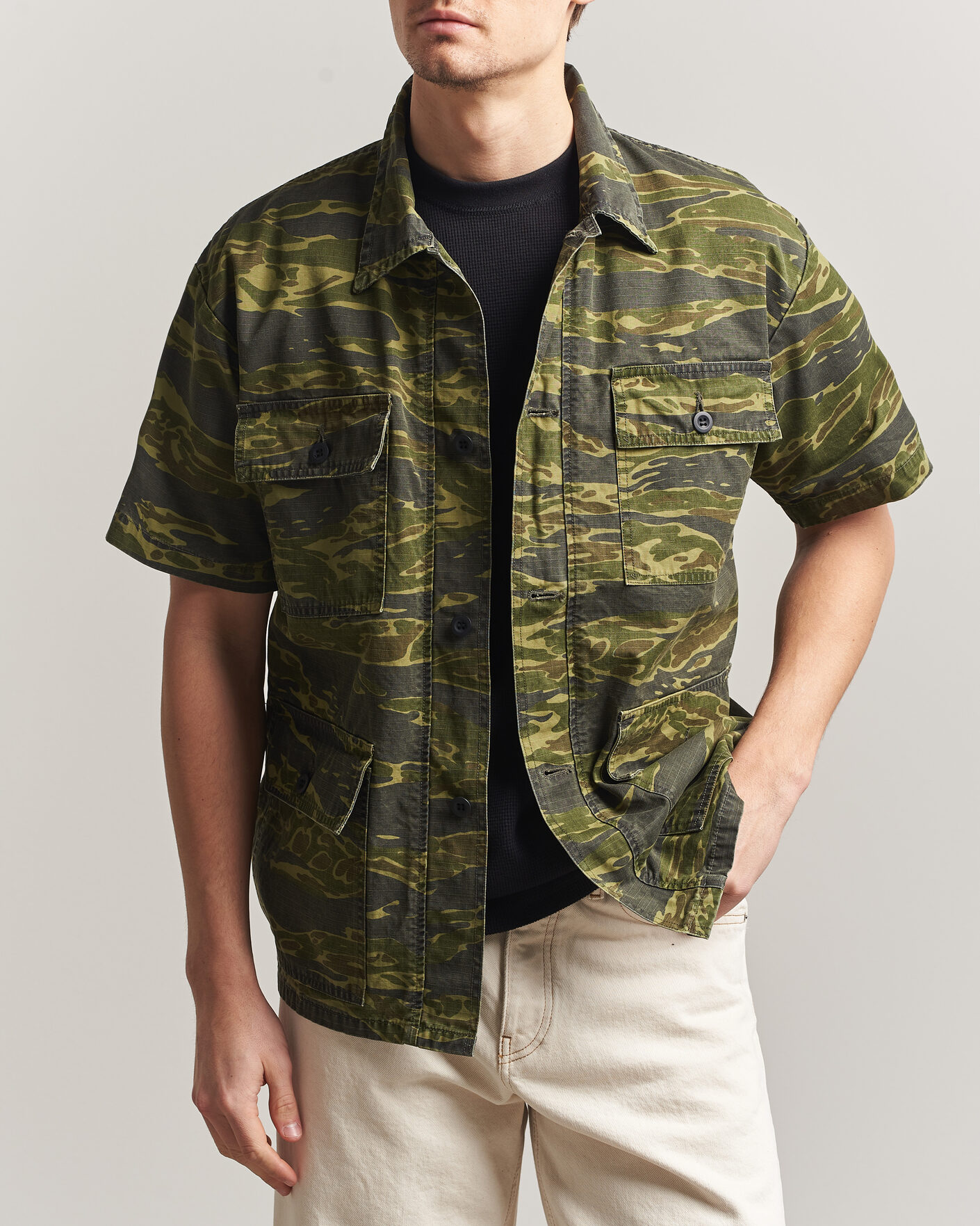 Herre | Skjorter | orSlow | Short Sleeve Utility Shirt Tiger Camo