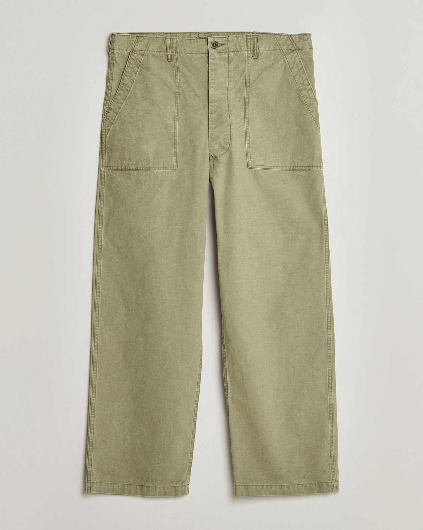 Herre | Bukser | orSlow | Summer Fatigue Pants Washed Army Green