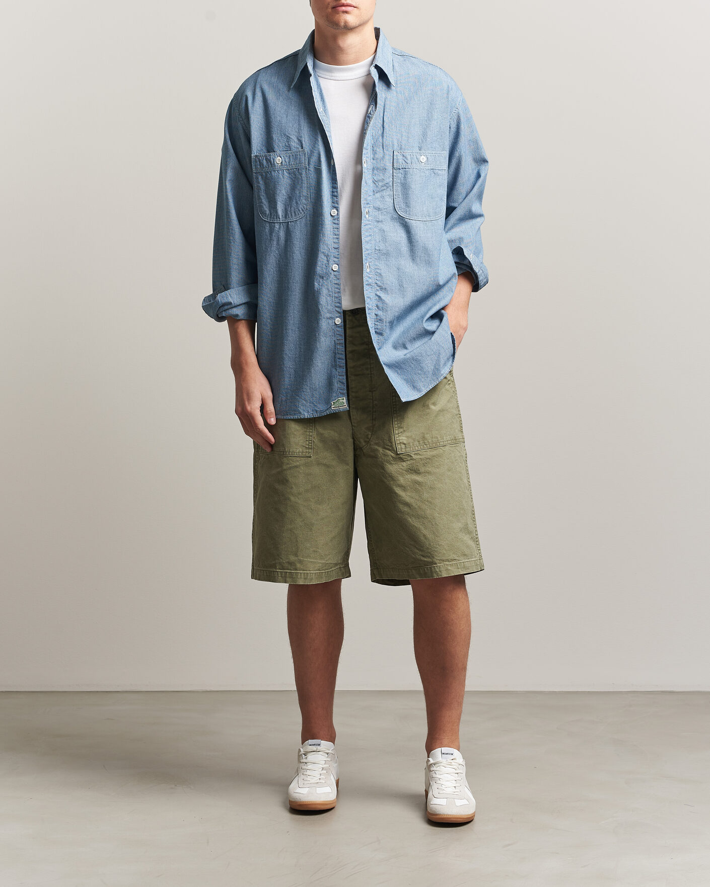 Herre | Shorts | orSlow | Summer Fatigue Shorts Washed Army Green