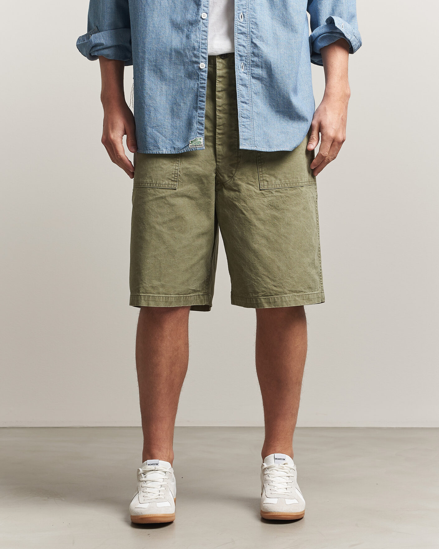 Herre | Shorts | orSlow | Summer Fatigue Shorts Washed Army Green