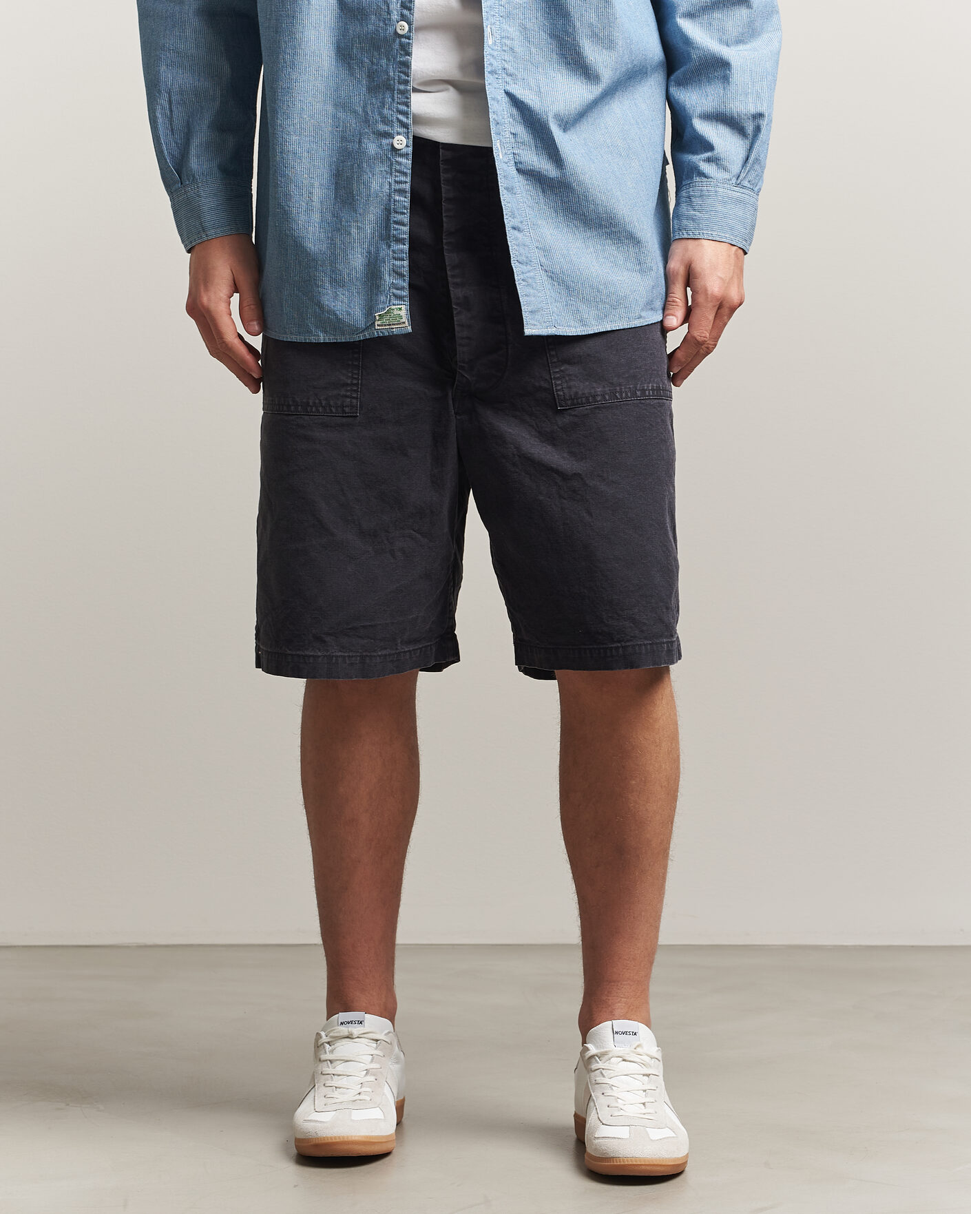 Herre | Shorts | orSlow | Summer Fatigue Shorts Washed Black