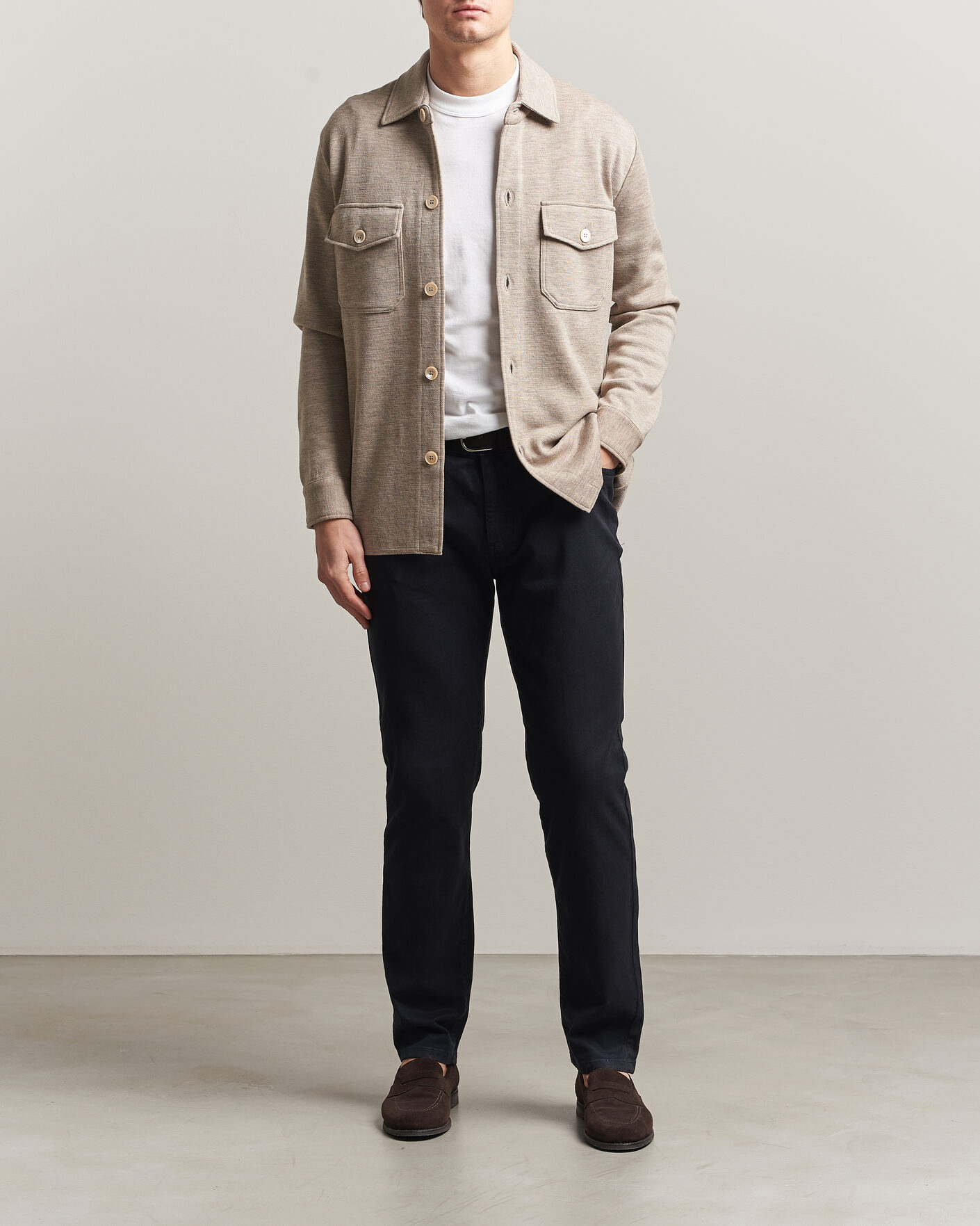 Herre | Bukser | Oscar Jacobson | Slim Fit 5-Pocket Chino Navy