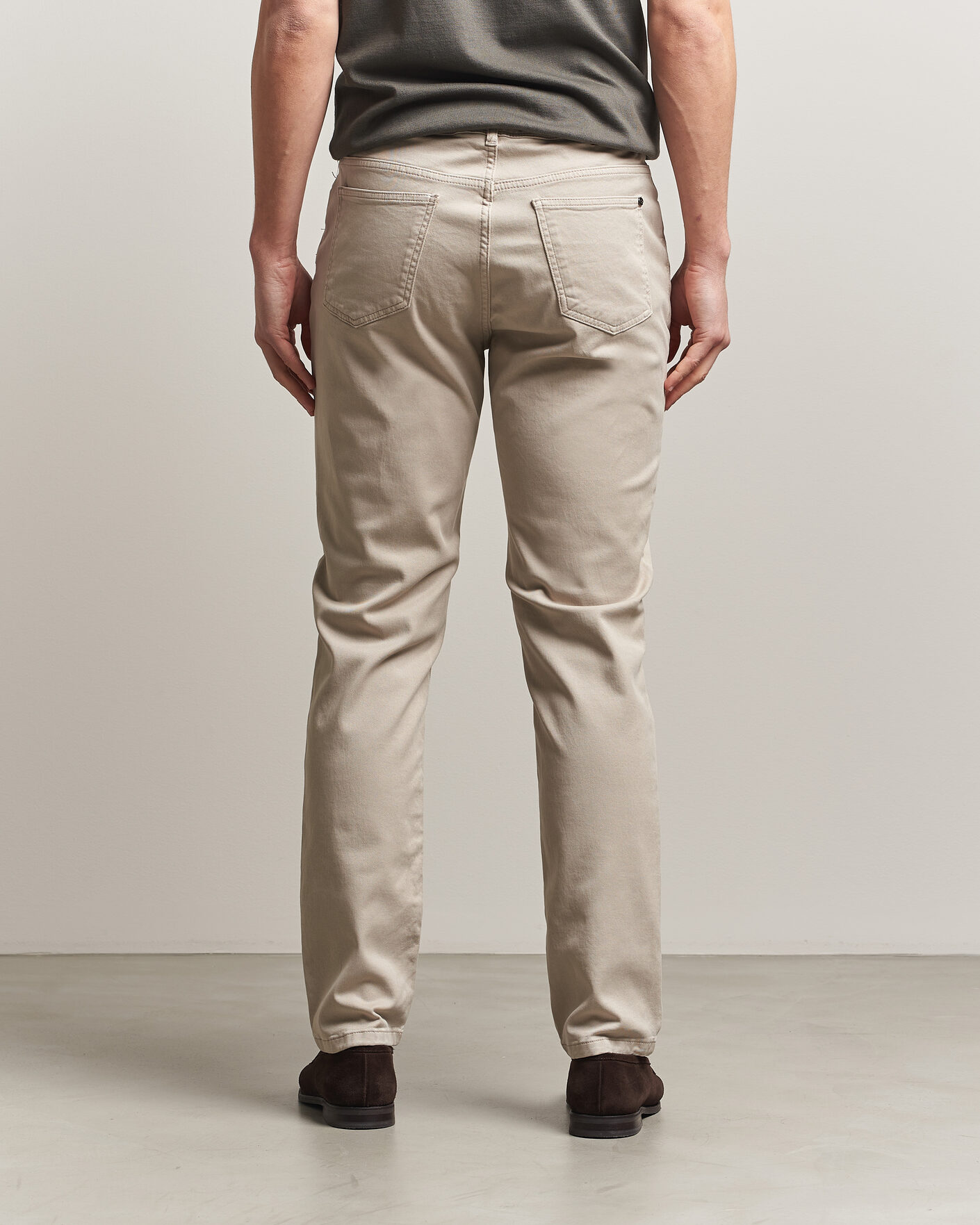 Herre | Bukser | Oscar Jacobson | Slim Fit 5-Pocket Chino  Beige