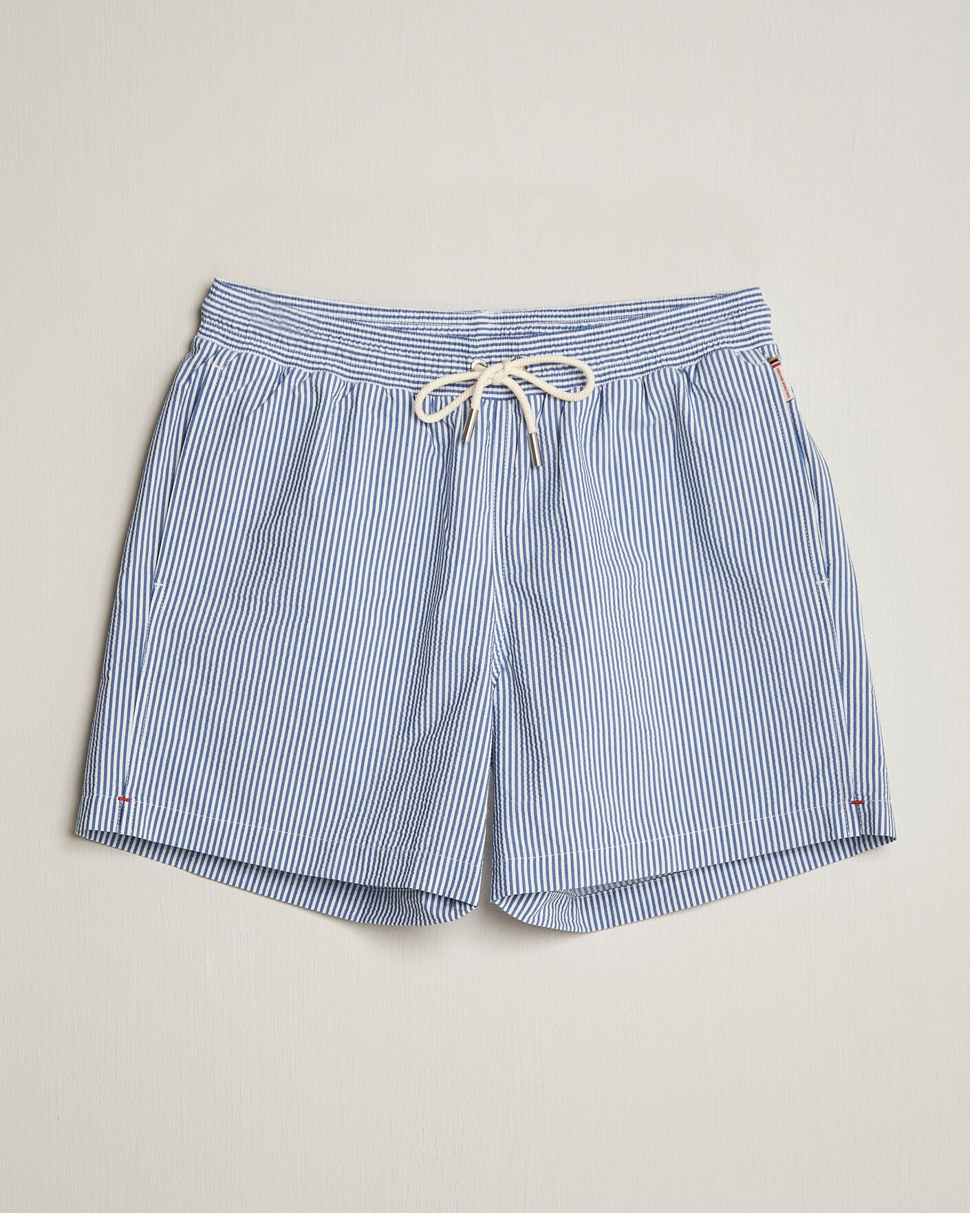 Herre | Badebukser | Orlebar Brown | Boxer Seersucker Drawstring Swim Shorts Nova Blue