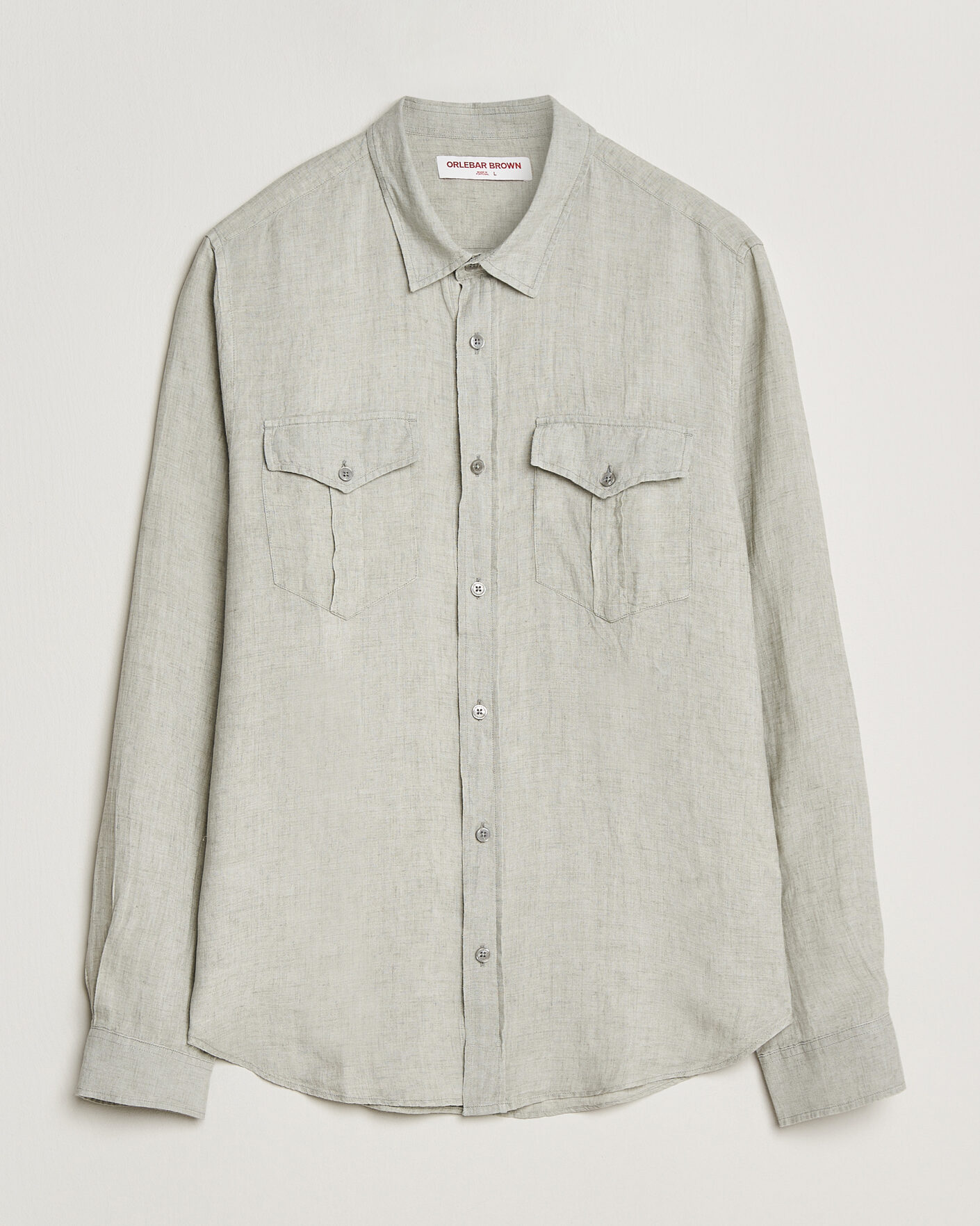 Herre | Skjorter | Orlebar Brown | Coleburn Linen Shirt Cliff Grey