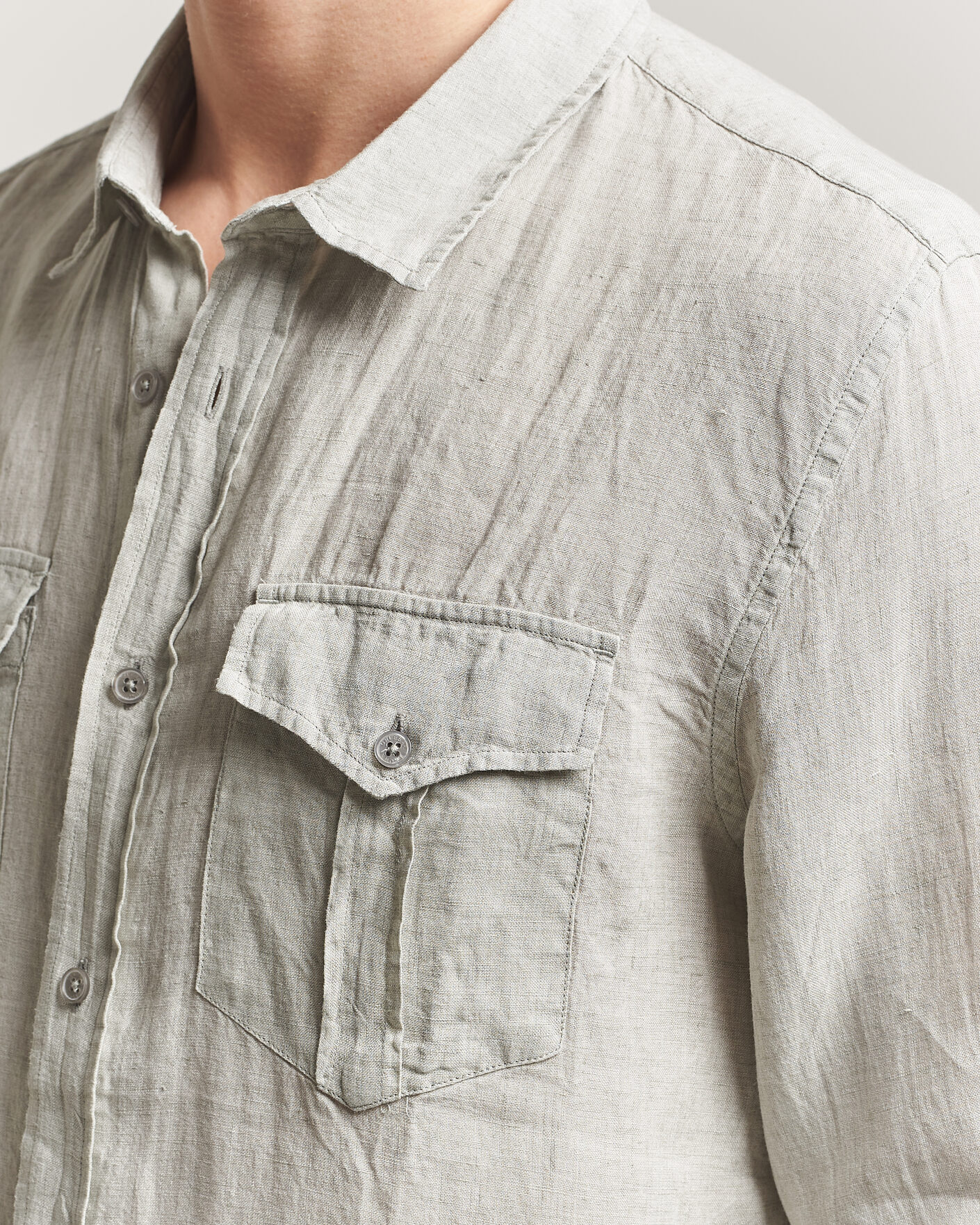 Herre | Skjorter | Orlebar Brown | Coleburn Linen Shirt Cliff Grey