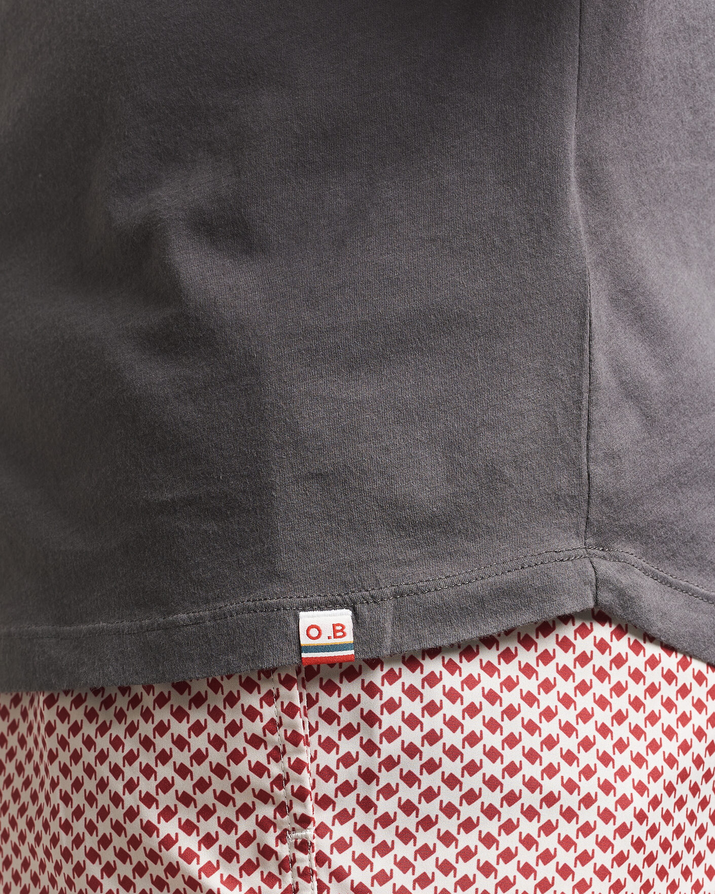 Herre | T-Shirts | Orlebar Brown | OB Crew T-Shirt Elephant Grey