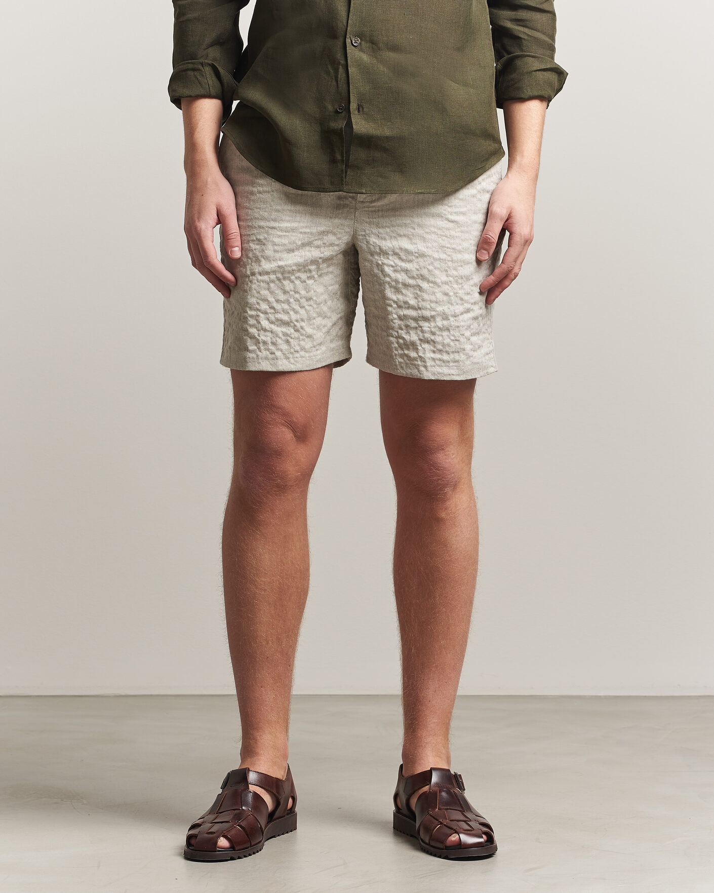 Herre | Shorts | Orlebar Brown | Alex Sereno Herringbone Shorts Light Dijon