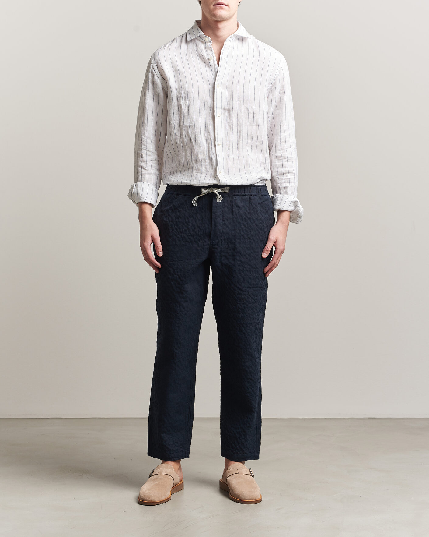 Herre | Bukser | Orlebar Brown | Sonoran Sereno Herringbone Trousers Night Iris