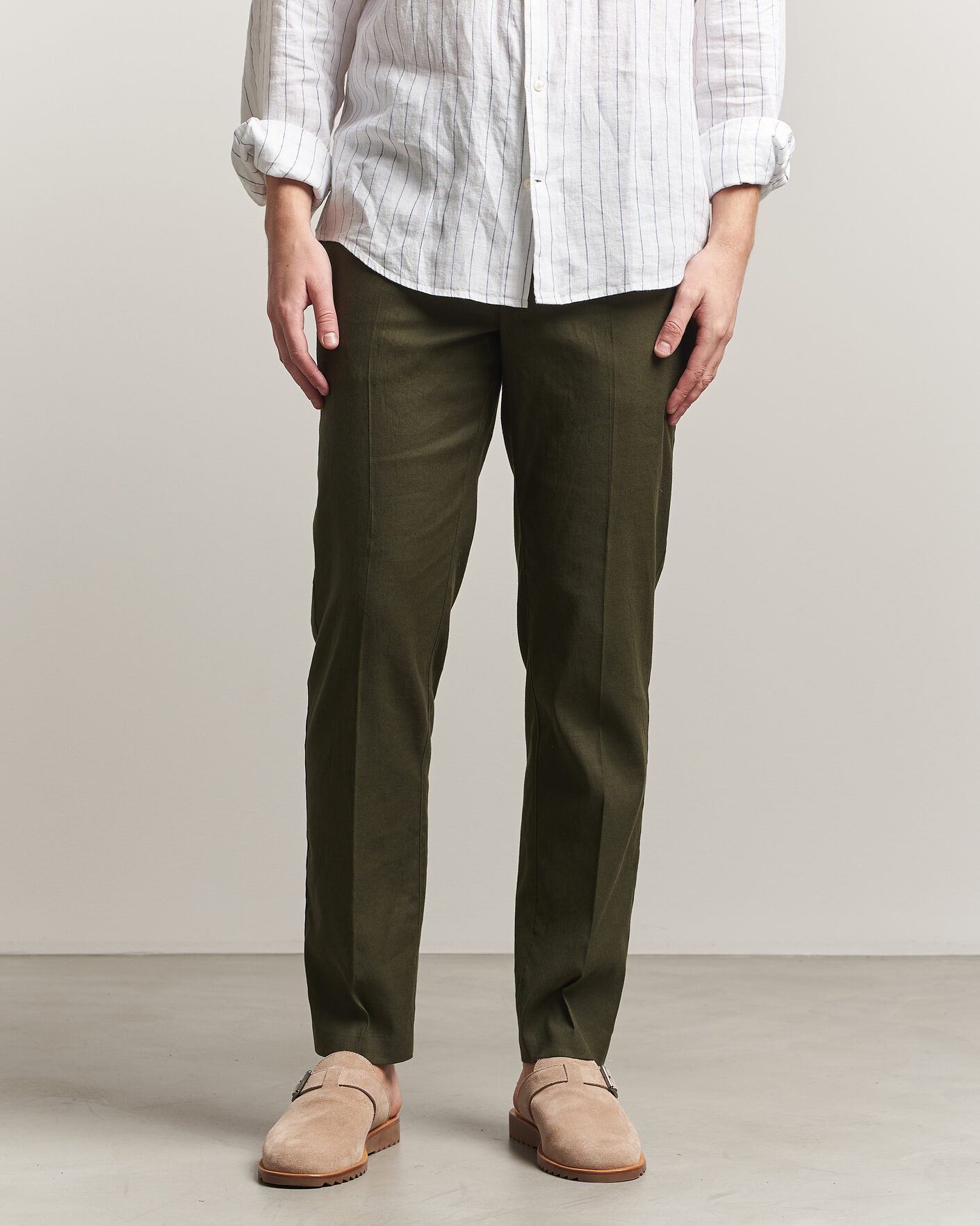 Herre | Bukser | Orlebar Brown | Ray Linen Pants Bayleaf Green