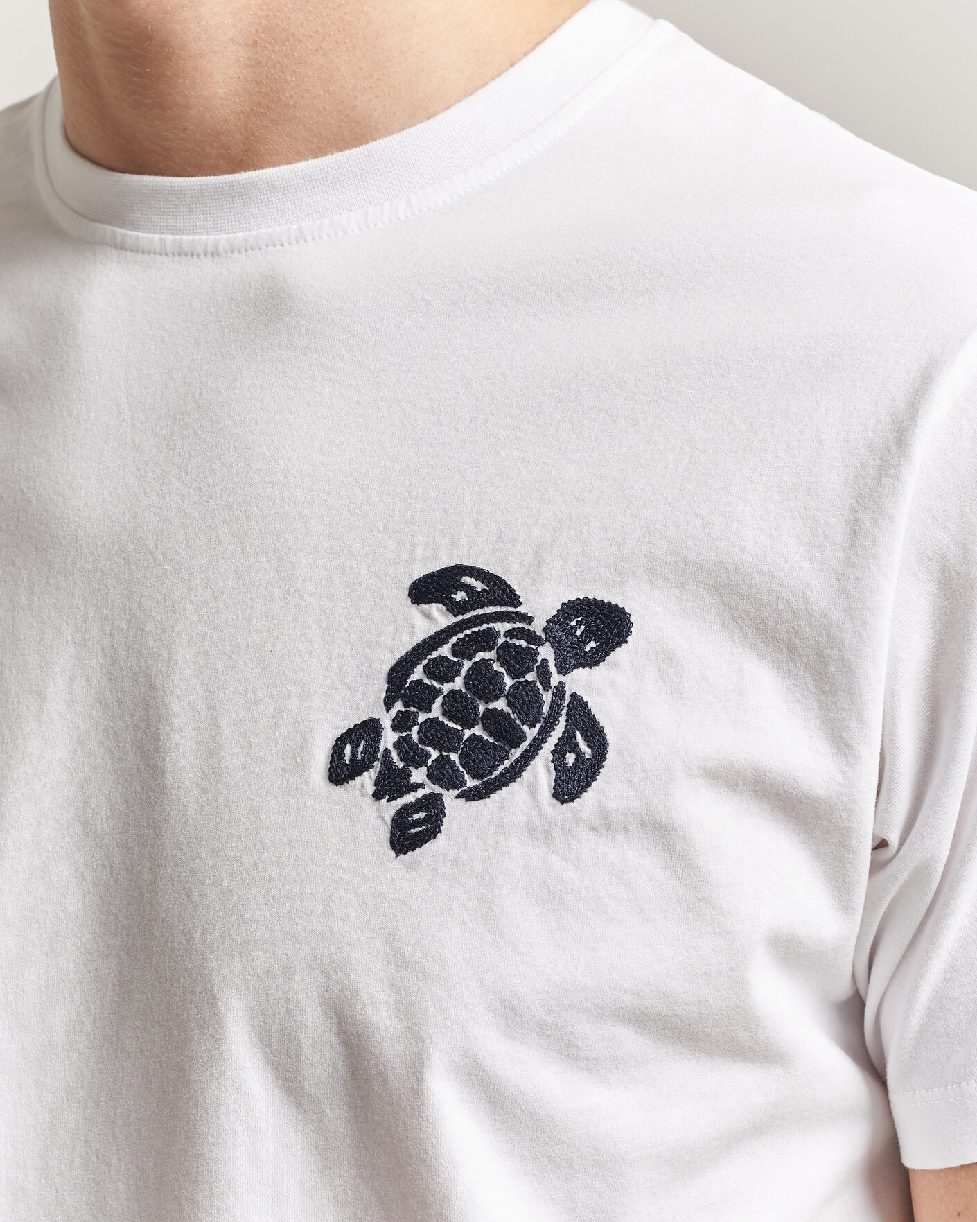 Herre | T-Shirts | Vilebrequin | Embroidered Crew Neck T-Shirt Blanc