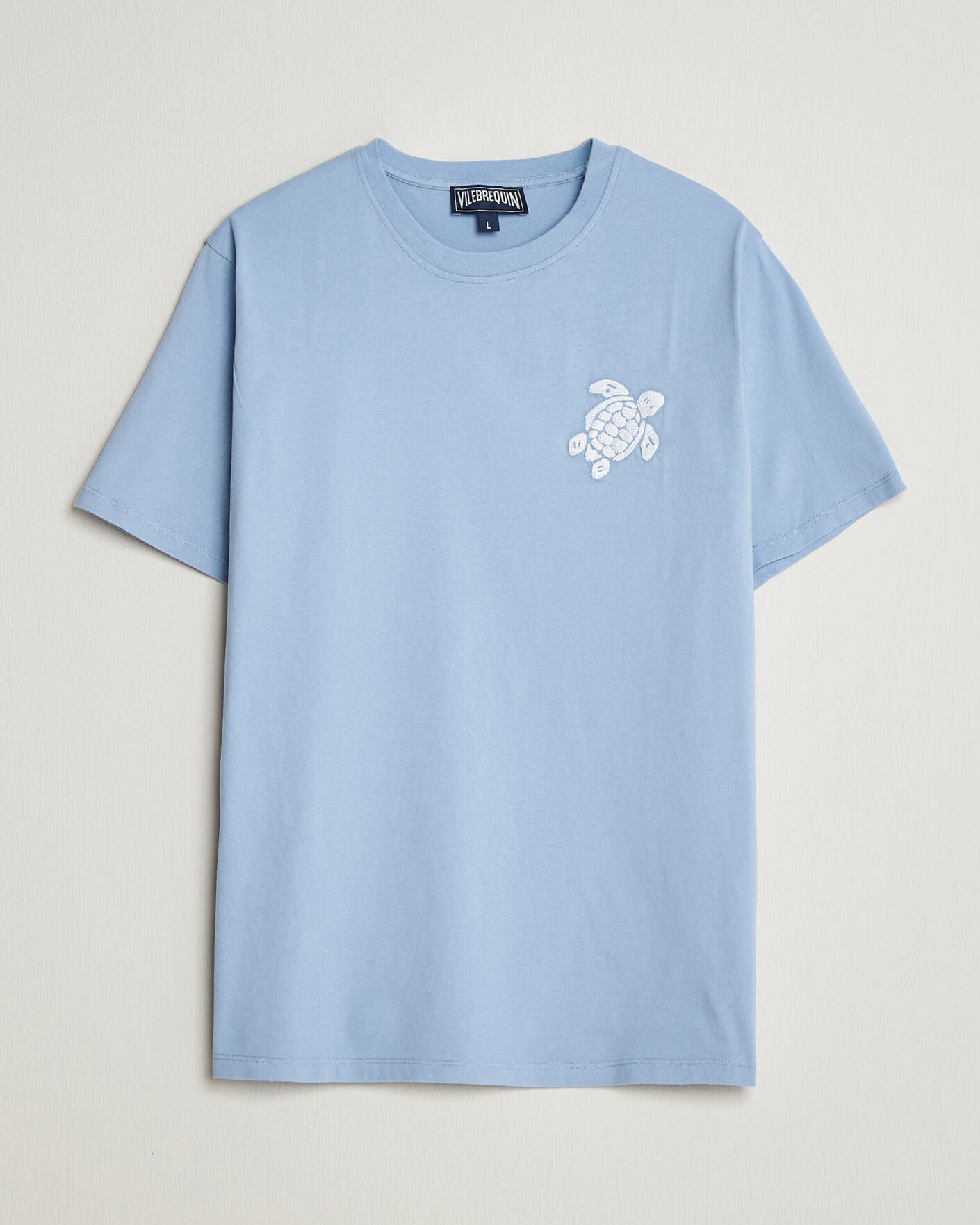 Herre | T-Shirts | Vilebrequin | Printed Crew Neck T-Shirt Cloudy Blue
