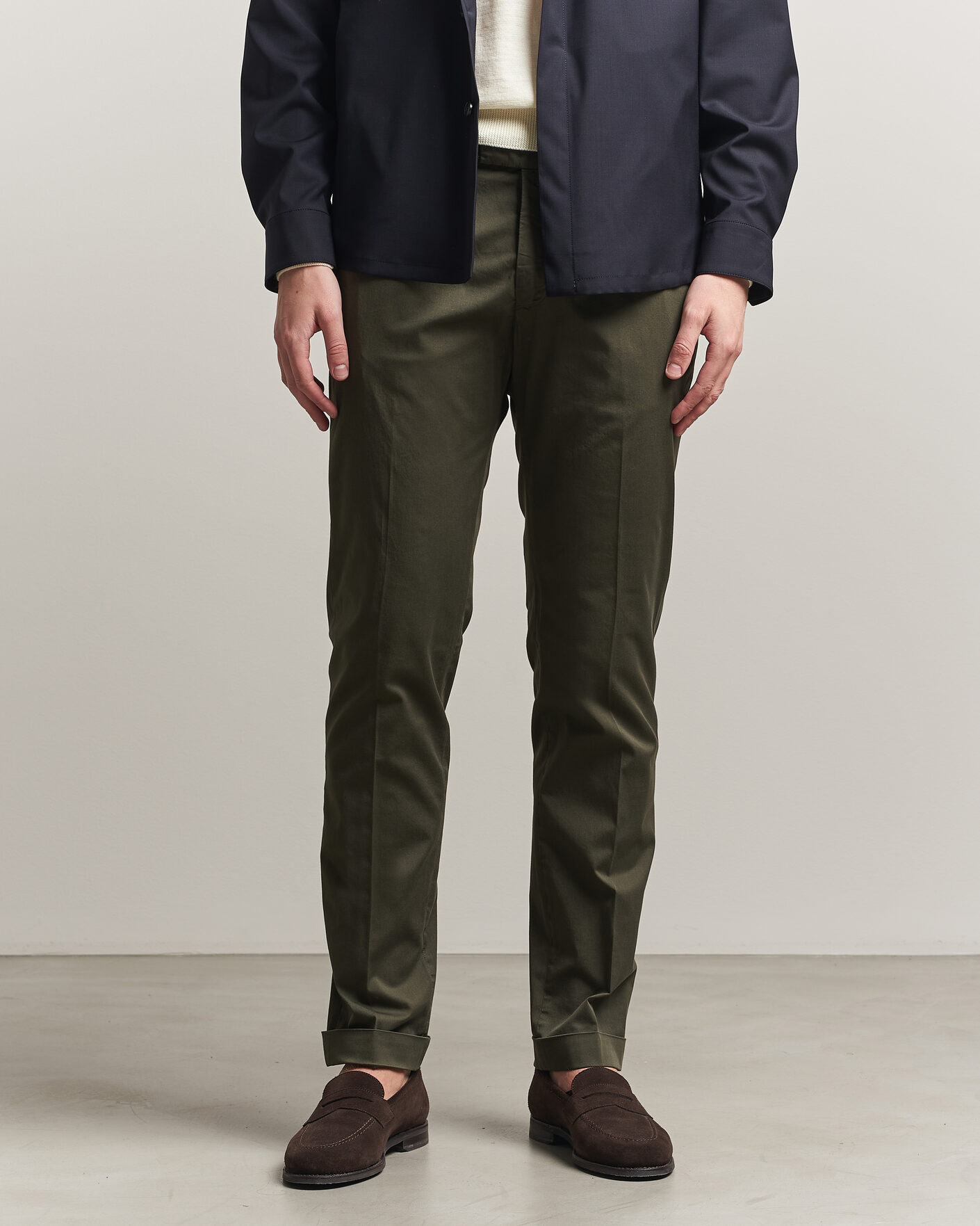 Herre | Bukser | Briglia 1949 | Slim Fit Cotton Chinos Dark Green