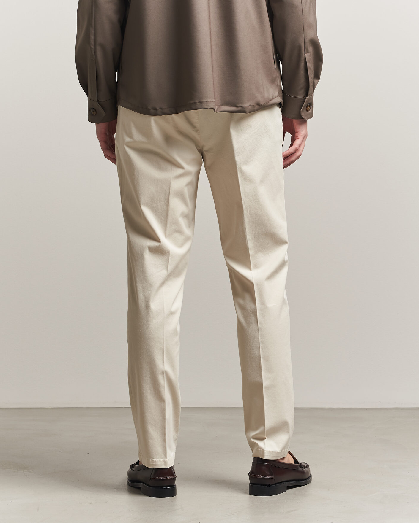 Herre | Bukser | Briglia 1949 | Easy Fit Pleated Cotton Stretch Chino Cream