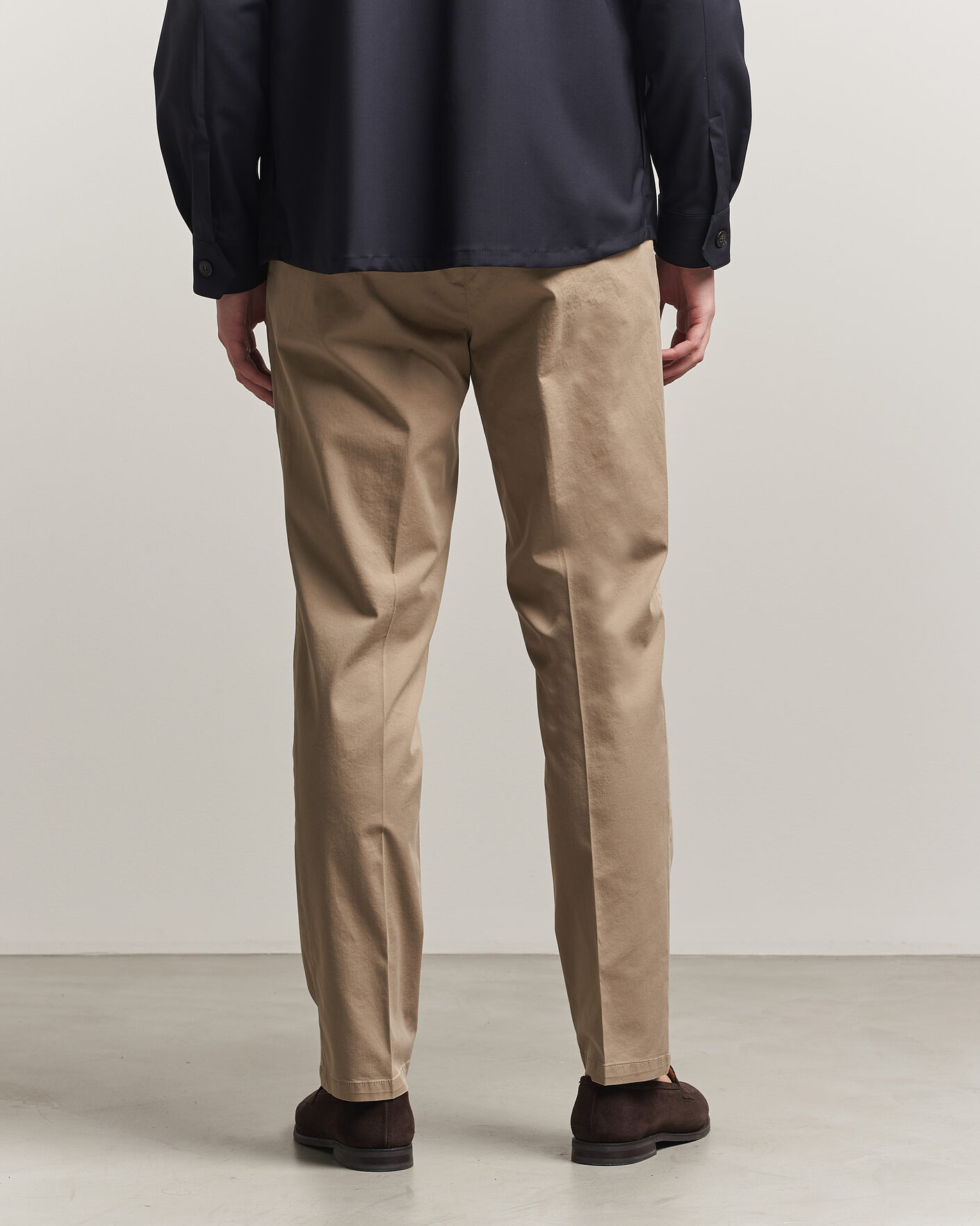 Herre | Bukser | Briglia 1949 | Easy Fit Pleated Cotton Stretch Chino Taupe