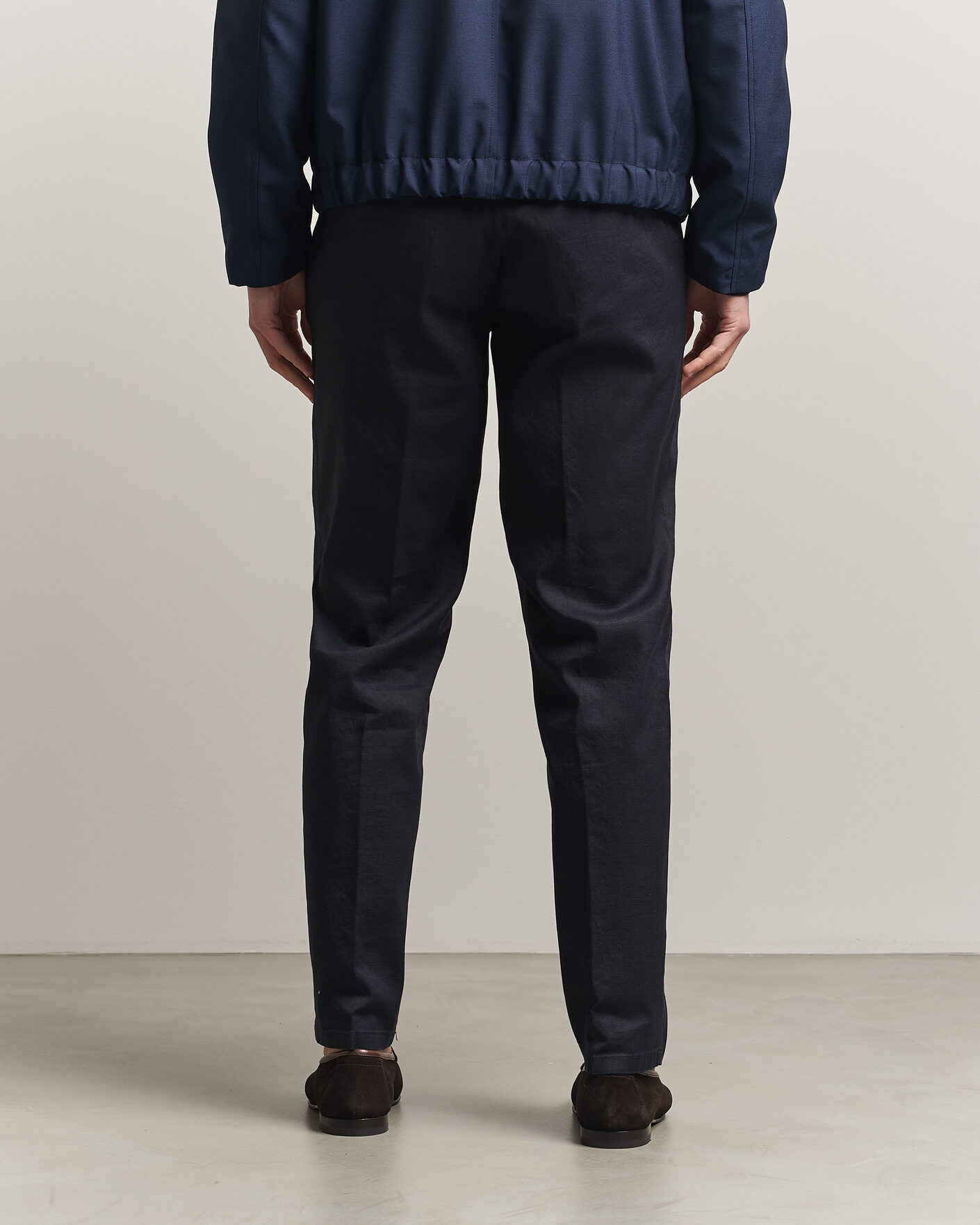 Herre | Bukser | Briglia 1949 | Pleated Linen Trousers Navy