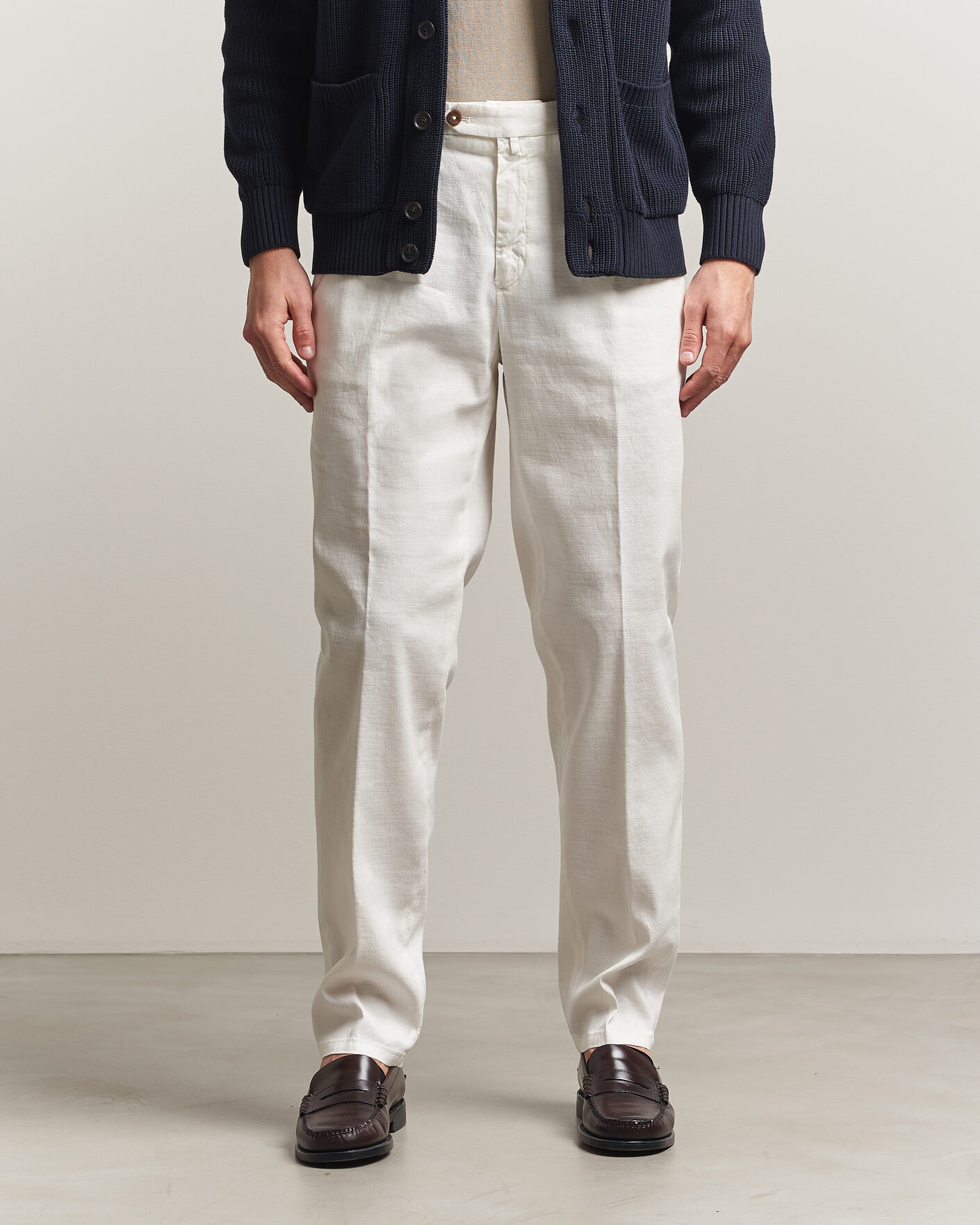 Herre | Bukser | Briglia 1949 | Pleated Linen Trousers Cream
