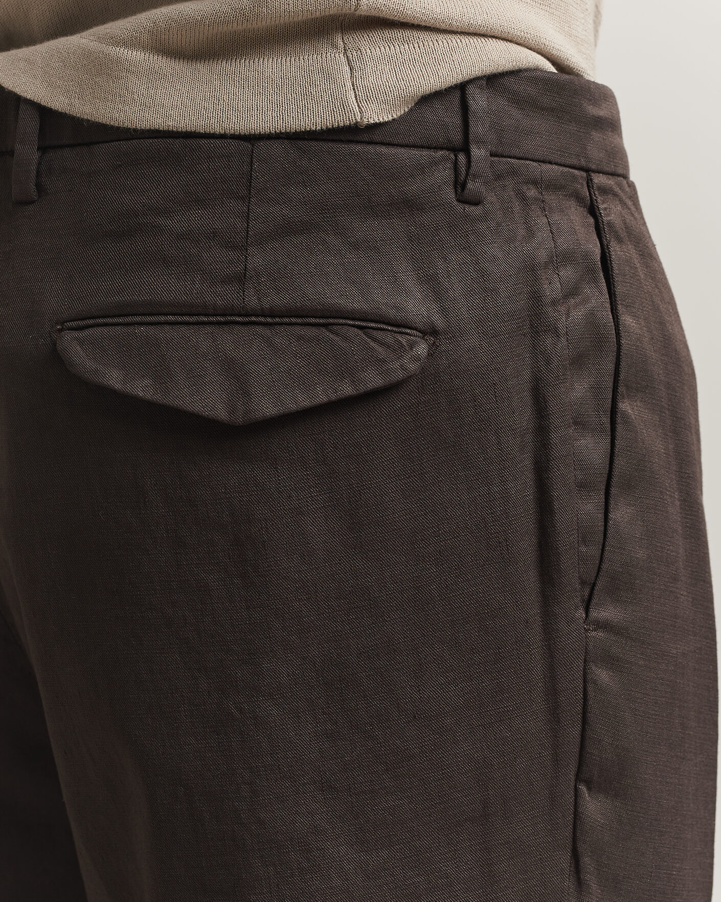 Herre | Bukser | Briglia 1949 | Pleated Linen Trousers Brown