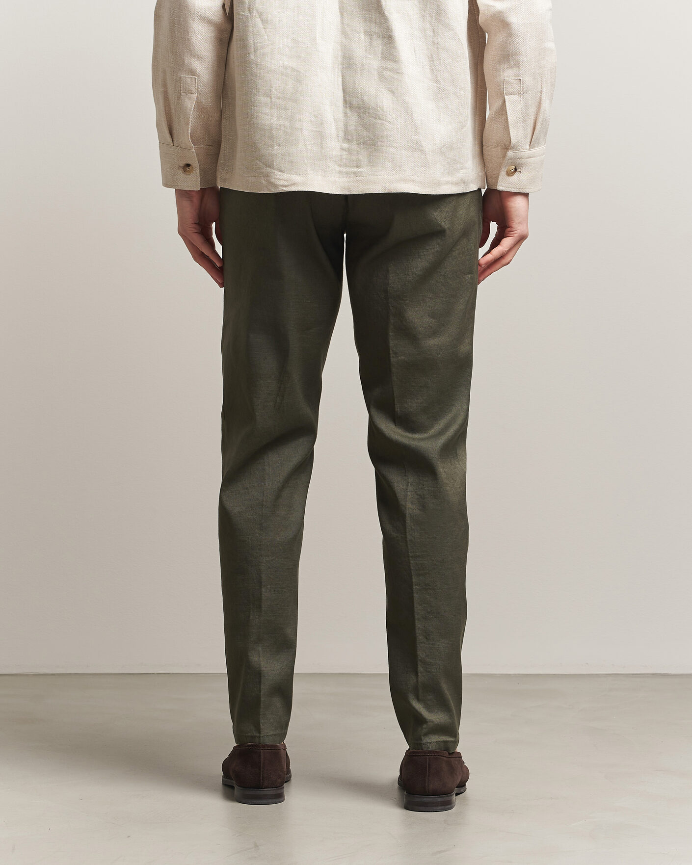 Herre | Bukser | Briglia 1949 | Pleated Linen Trousers Olive