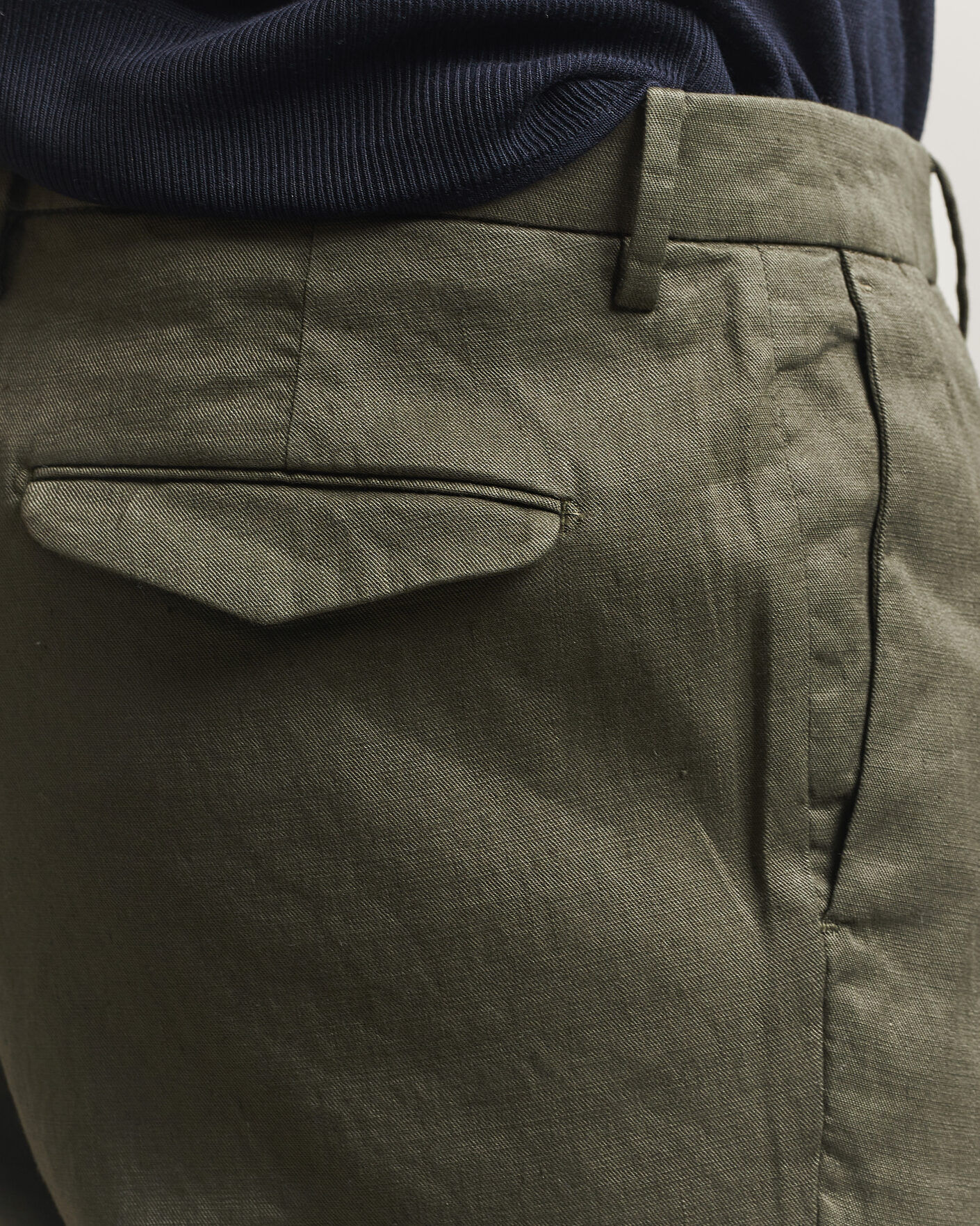 Herre | Bukser | Briglia 1949 | Pleated Linen Trousers Olive
