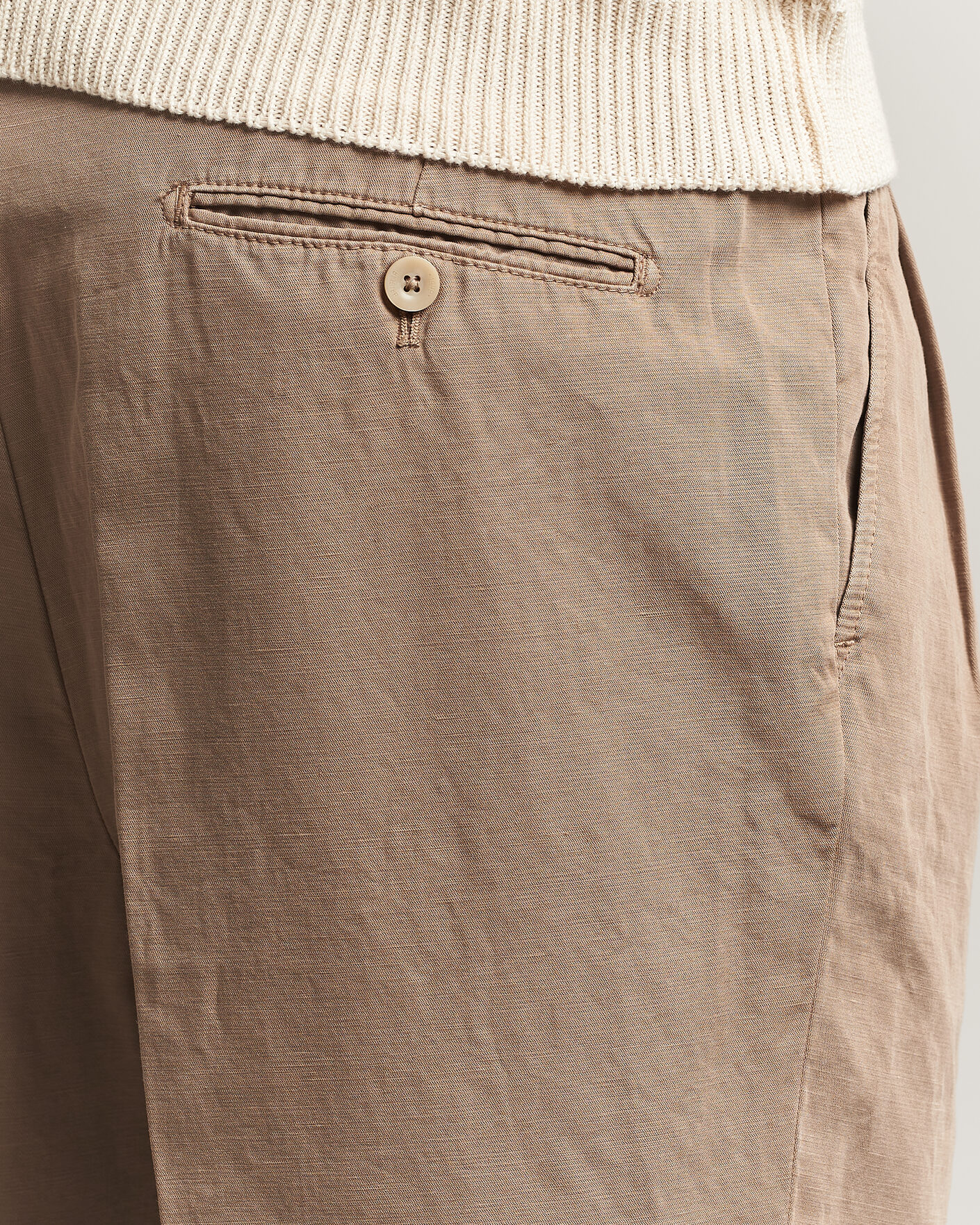 Herre | Bukser | Briglia 1949 | Portobello Loose Fit Cotton/Linen Trousers Beige