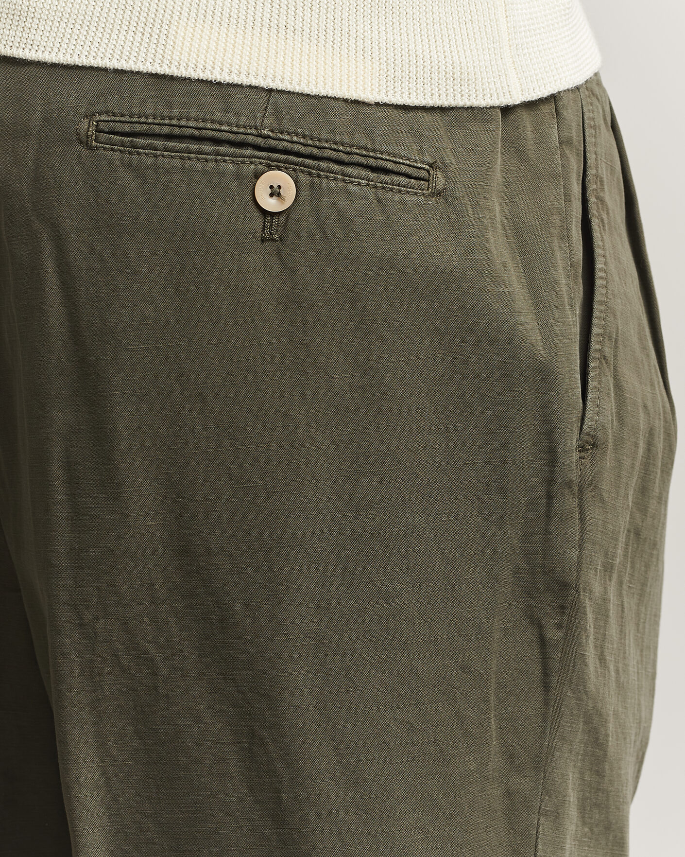 Herre | Bukser | Briglia 1949 | Portobello Loose Fit Cotton/Linen Trousers Olive