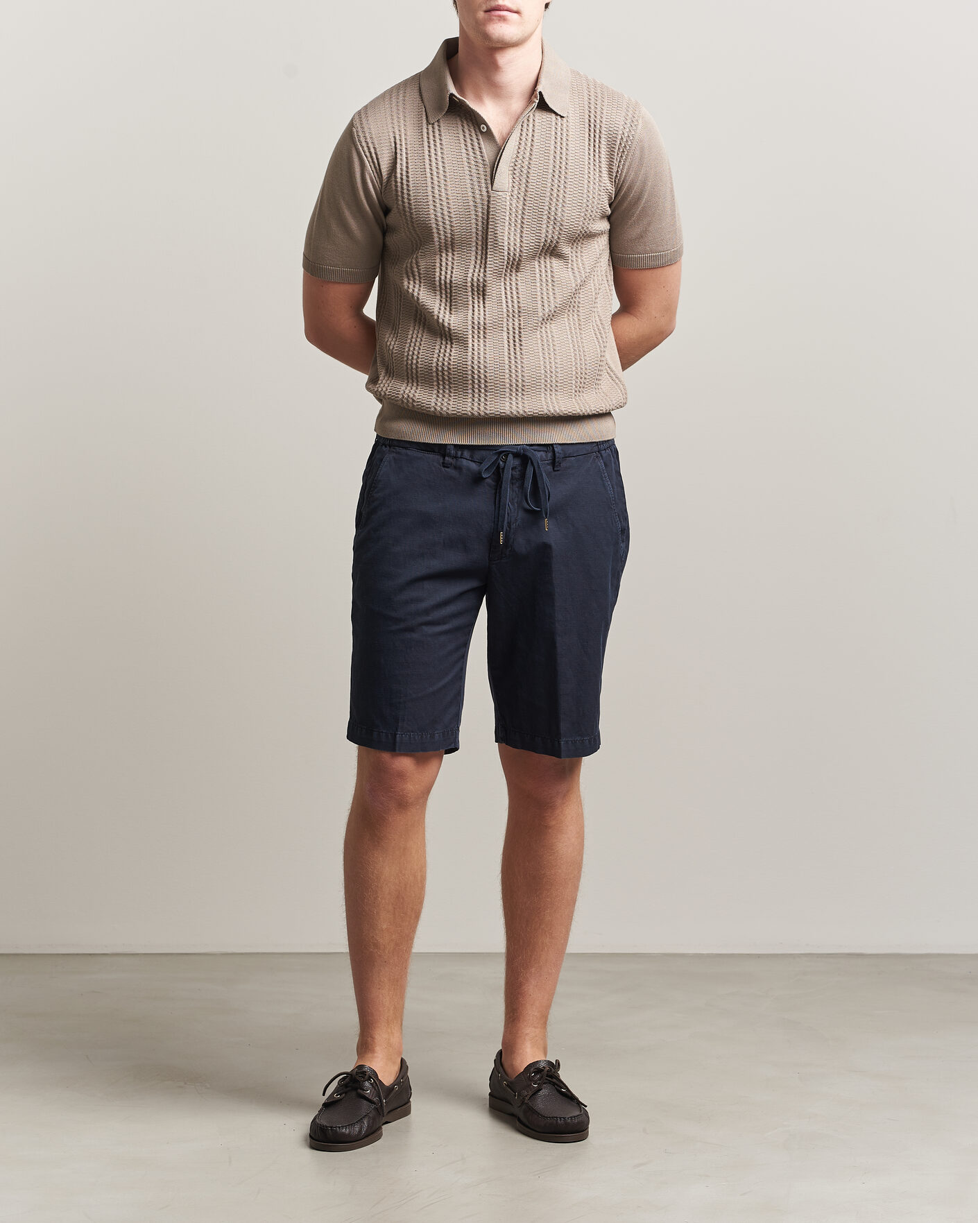 Herre | Shorts | Briglia 1949 | Cotton/Linen Drawstring Shorts Navy