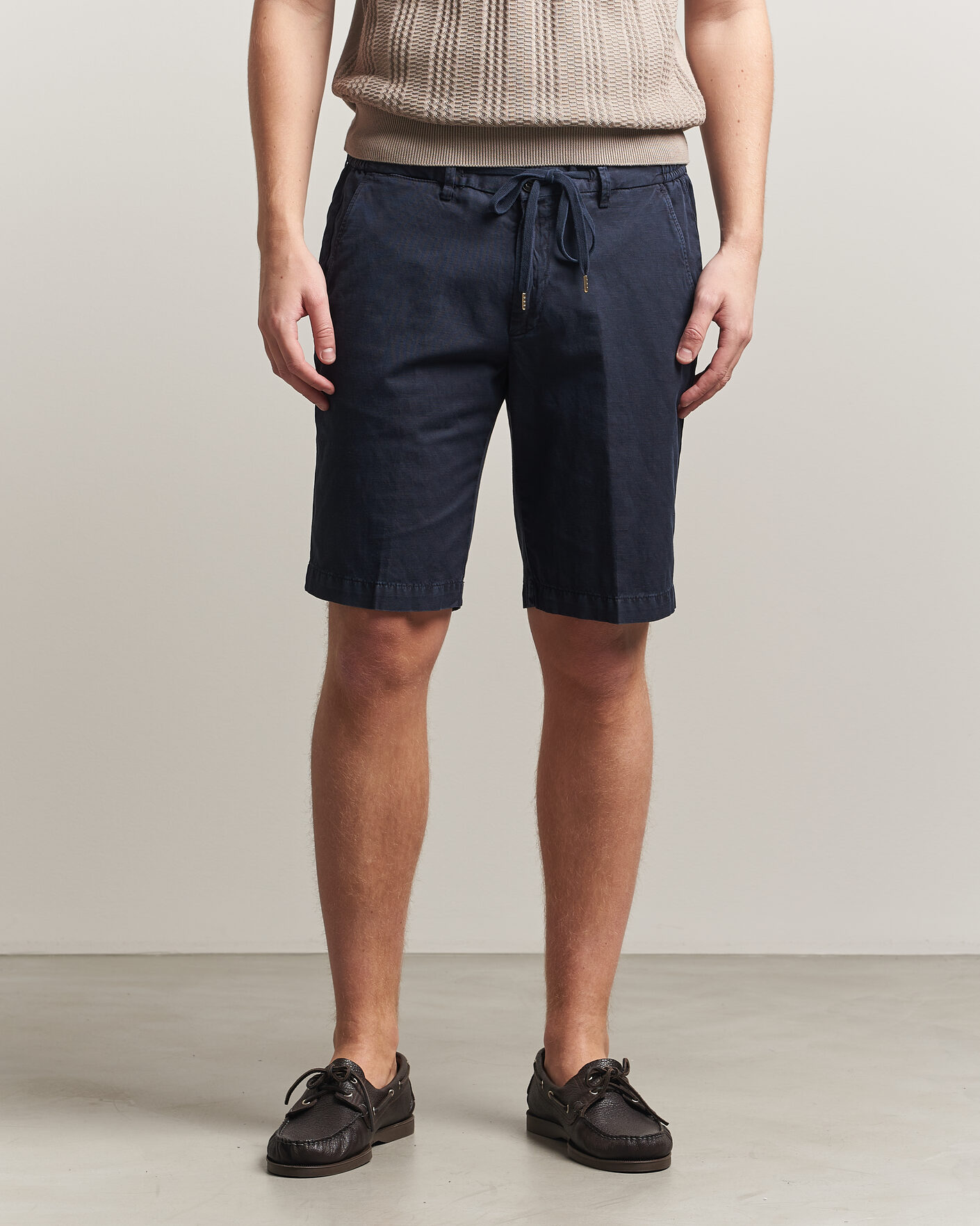 Herre | Shorts | Briglia 1949 | Cotton/Linen Drawstring Shorts Navy